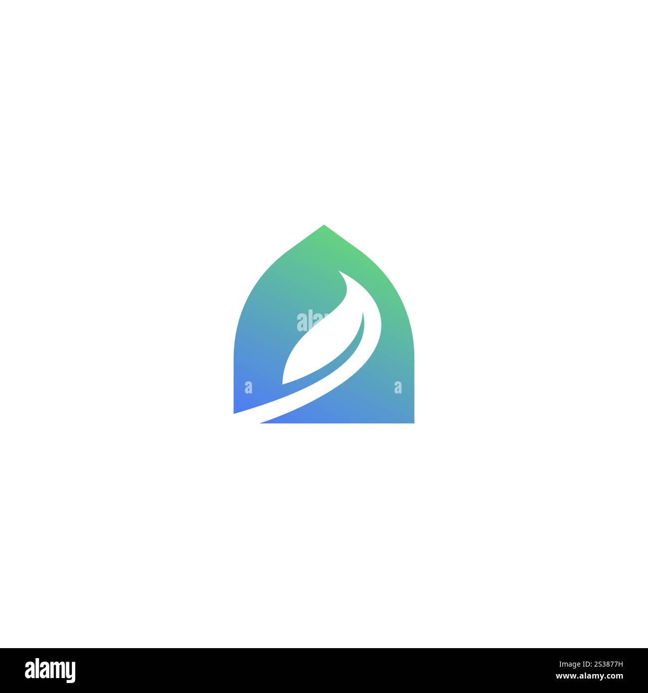 Design con logo LEAF Home. Icona Casa della natura Illustrazione Vettoriale