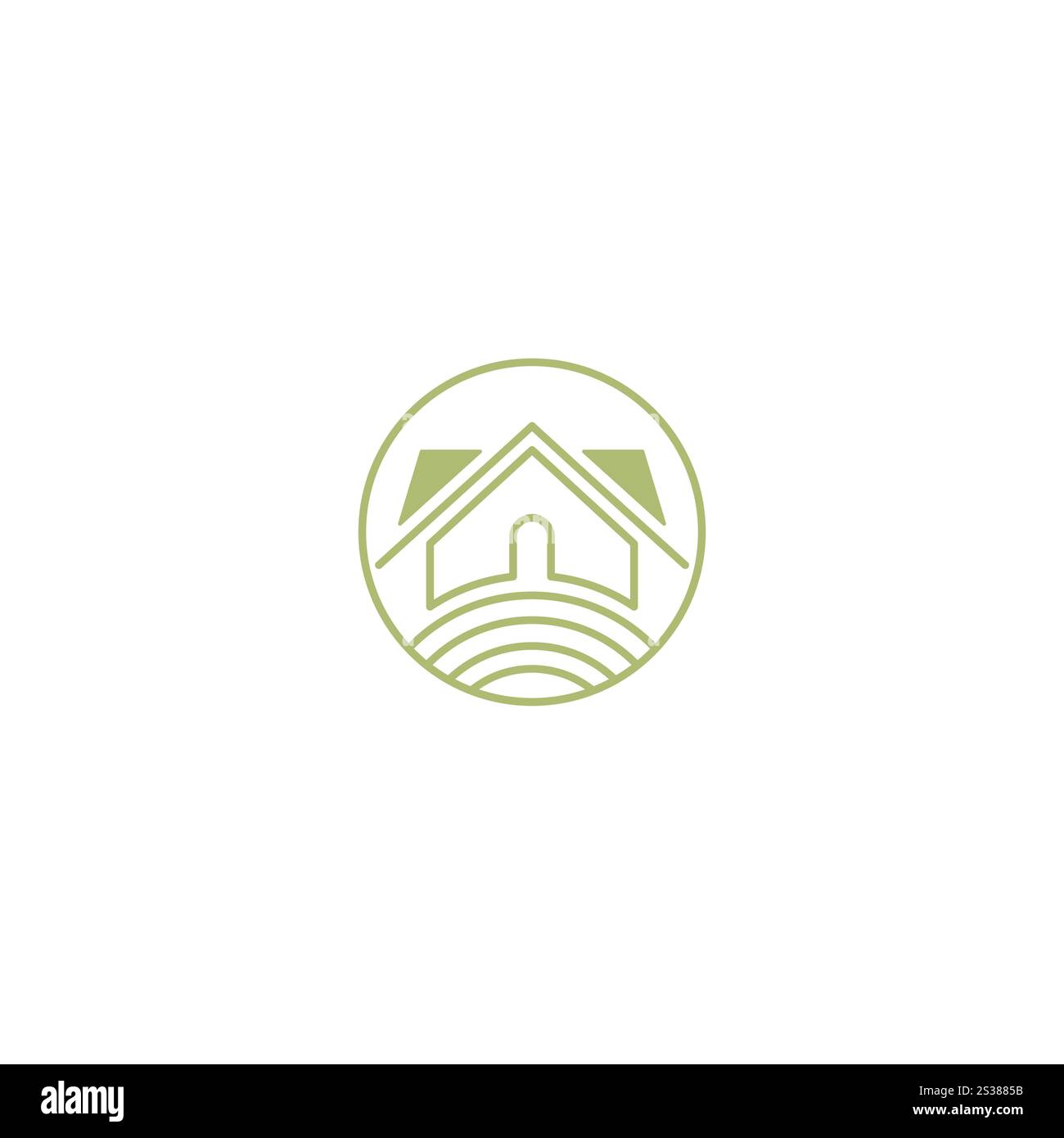 Icona Home per Agriculture Logo Design. Icona Immobiliare Illustrazione Vettoriale