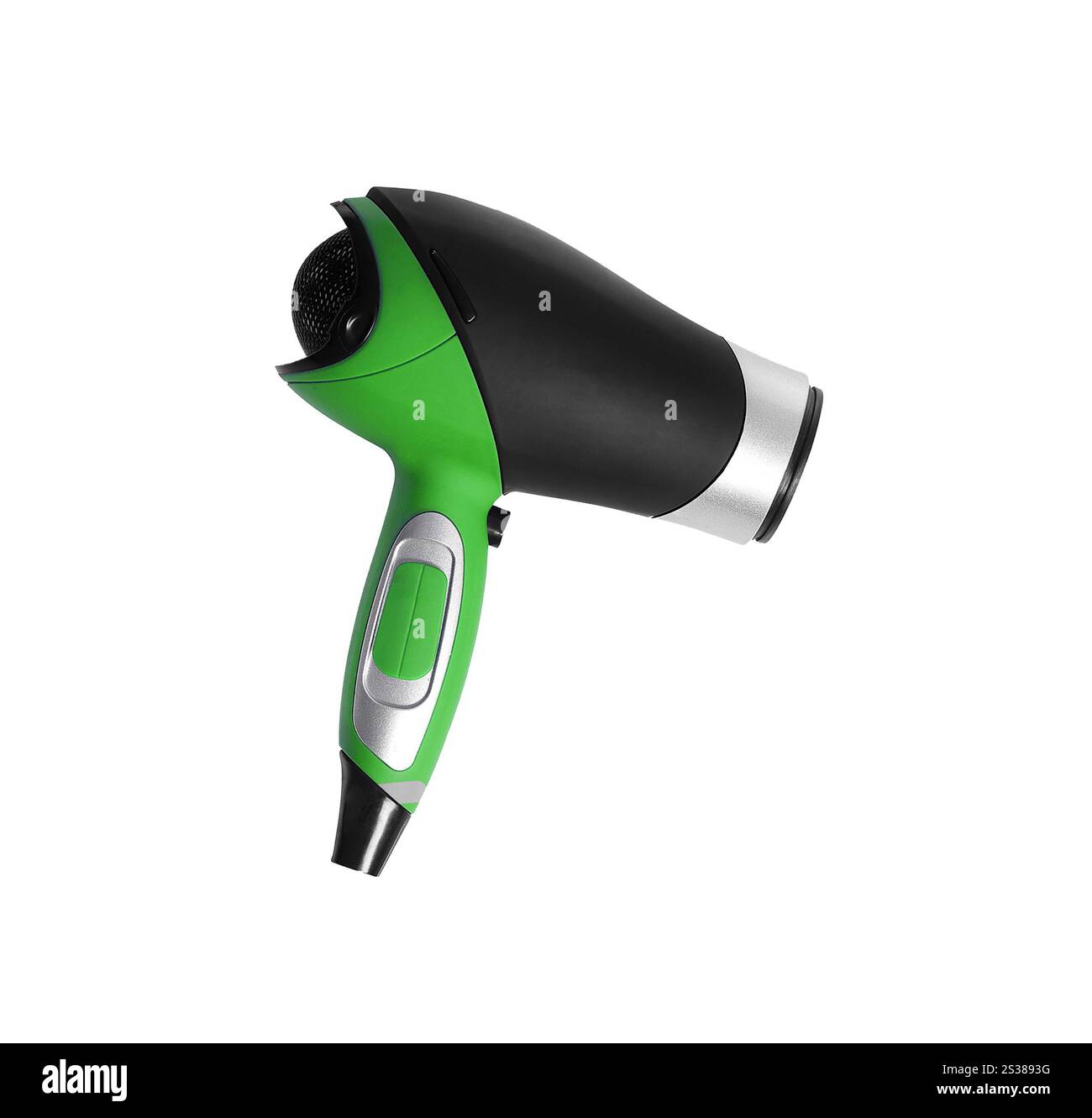 Asciugacapelli isolato su sfondo bianco. Asciugacapelli isolato Foto Stock