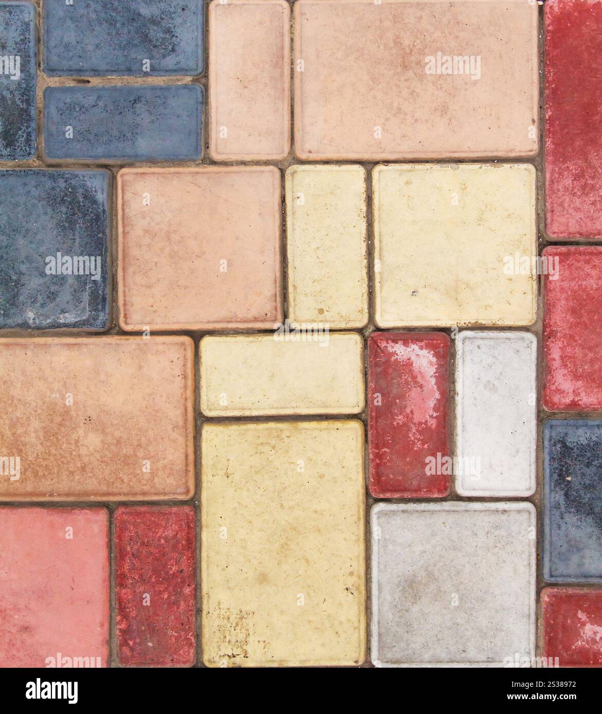 Consistenza delle piastrelle marroni multicolore isolate. Consistenza delle piastrelle marrone multicolore Foto Stock