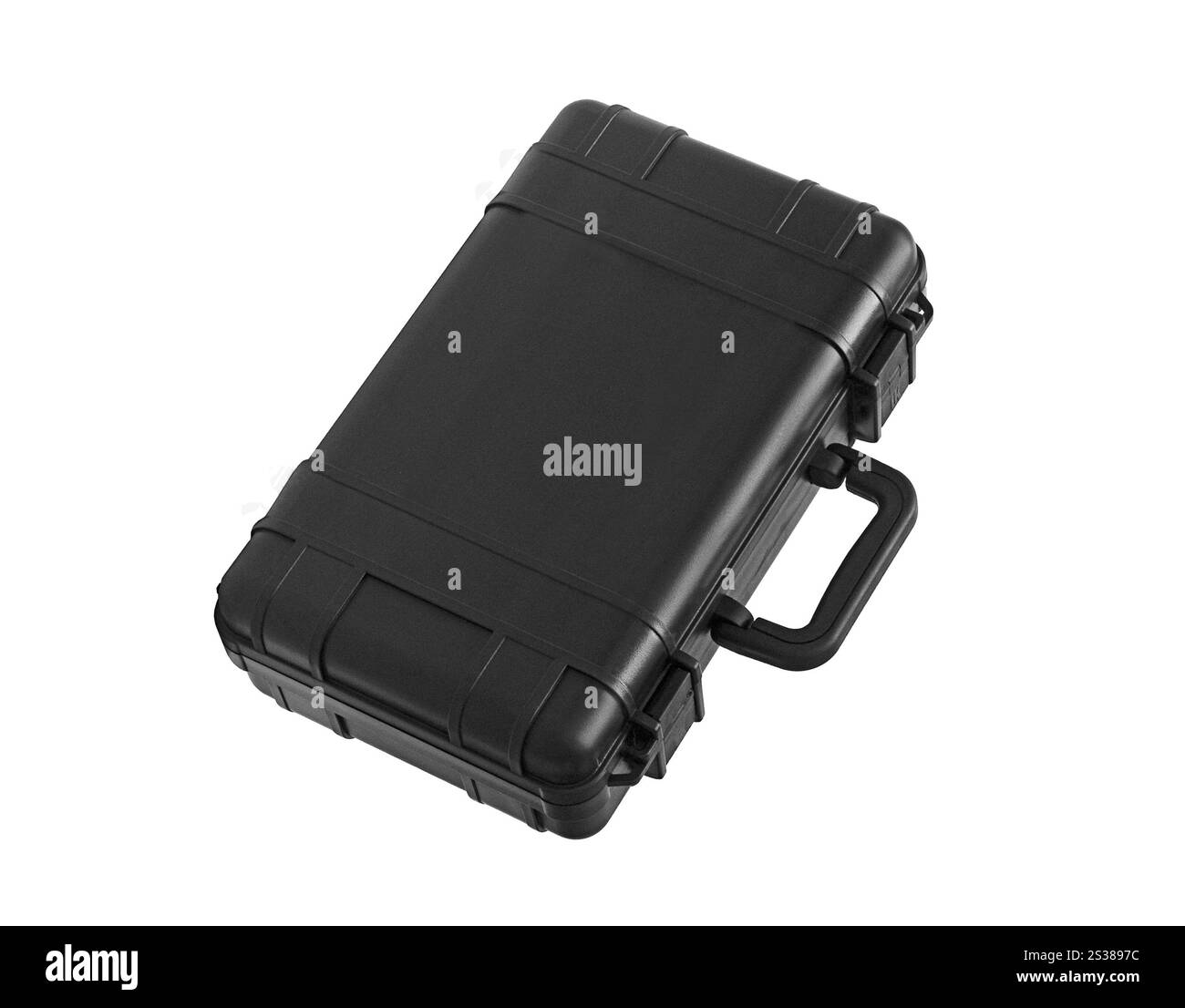 Cassetta degli attrezzi in plastica isolata su sfondo bianco. Cassetta degli attrezzi in plastica isolata Foto Stock