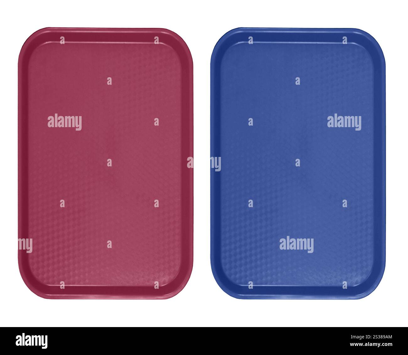 contenitori per stoviglie in plastica isolati su sfondo bianco. contenitori per stoviglie in plastica Foto Stock