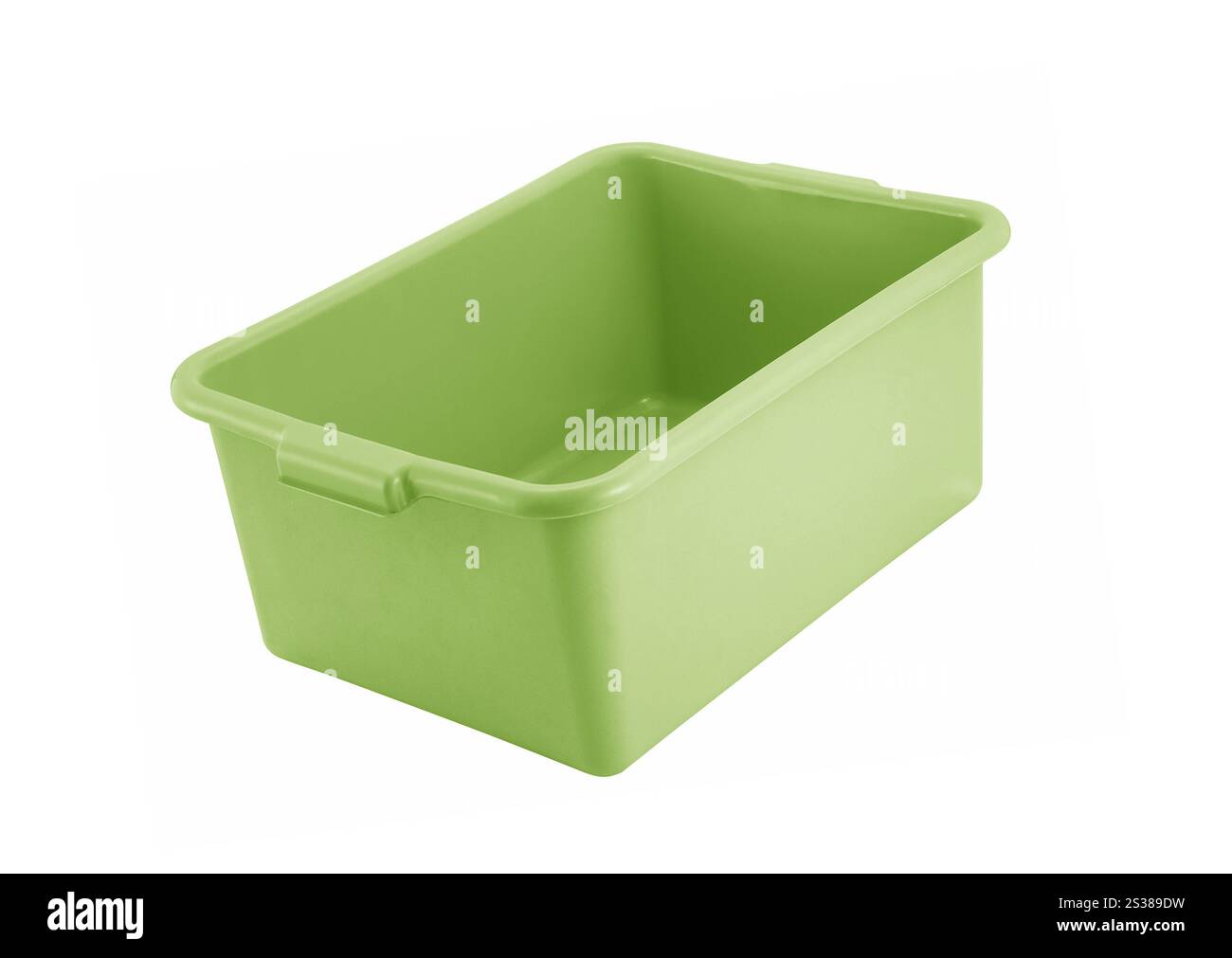 vaschetta verde isolata su bianco. vaschetta verde Foto Stock