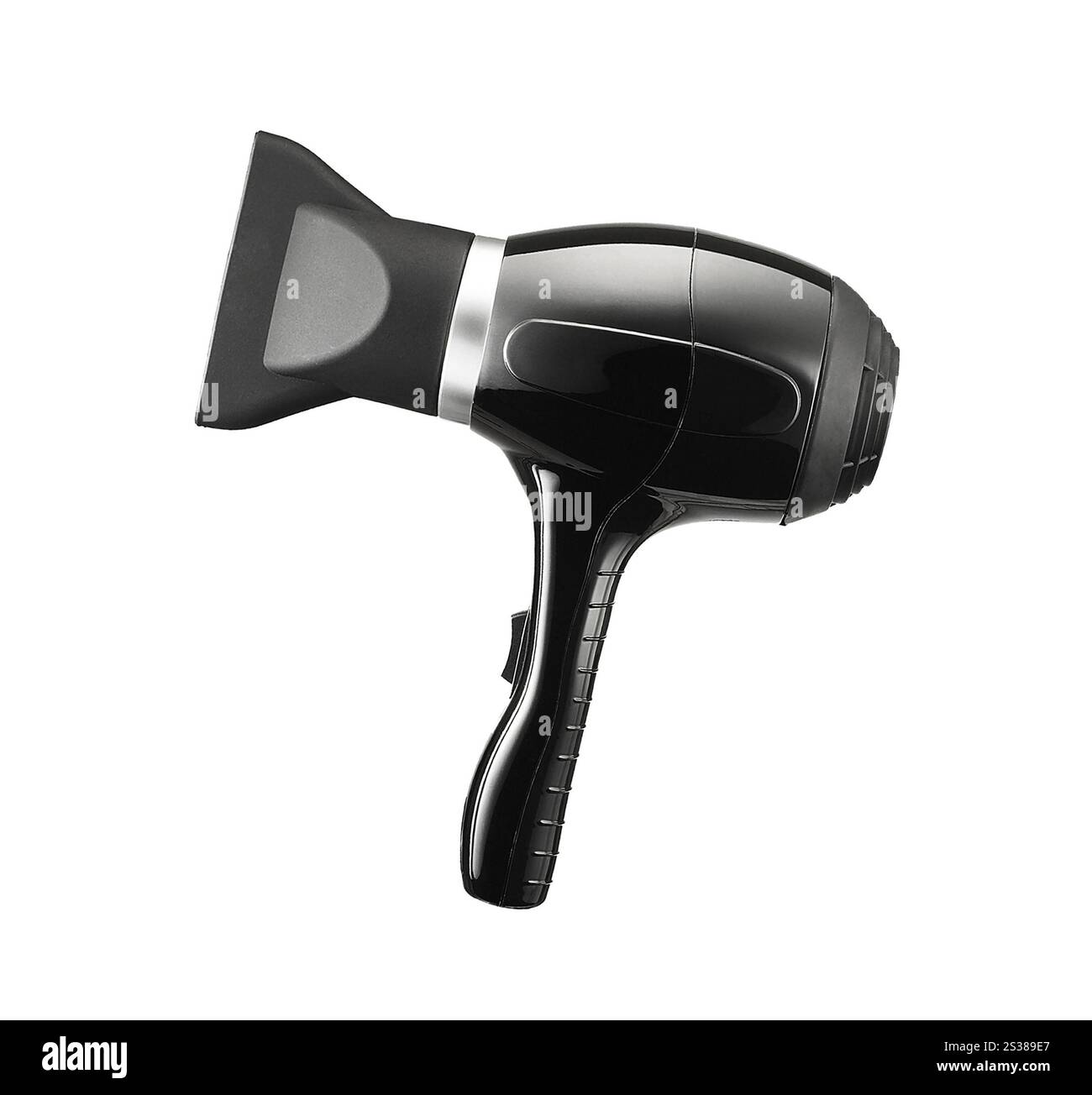 Asciugacapelli isolato su bianco. Asciugacapelli Foto Stock
