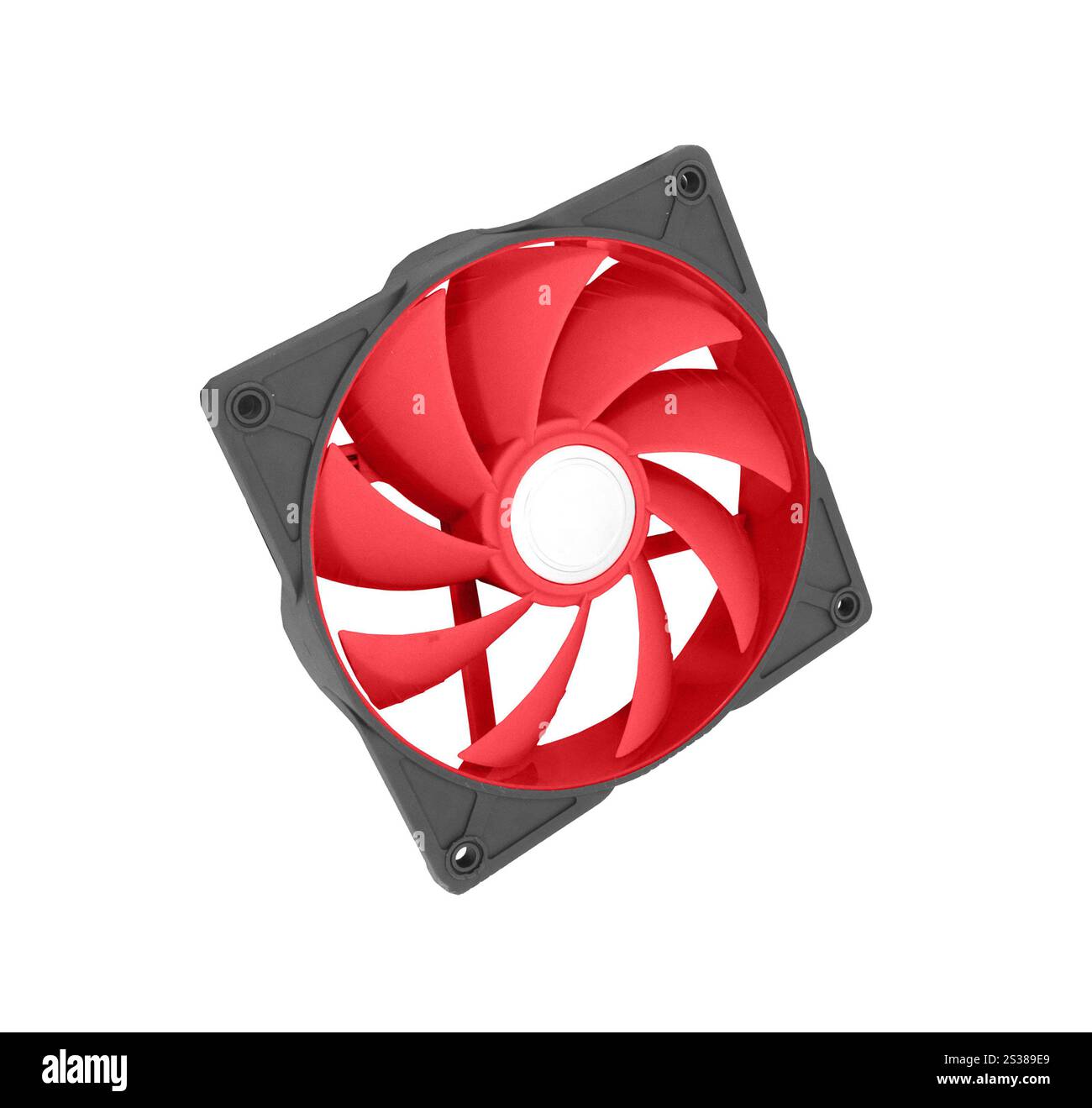 Chassis del computer/raffreddatore CPU isolato su sfondo bianco. Raffreddatore CPU Foto Stock