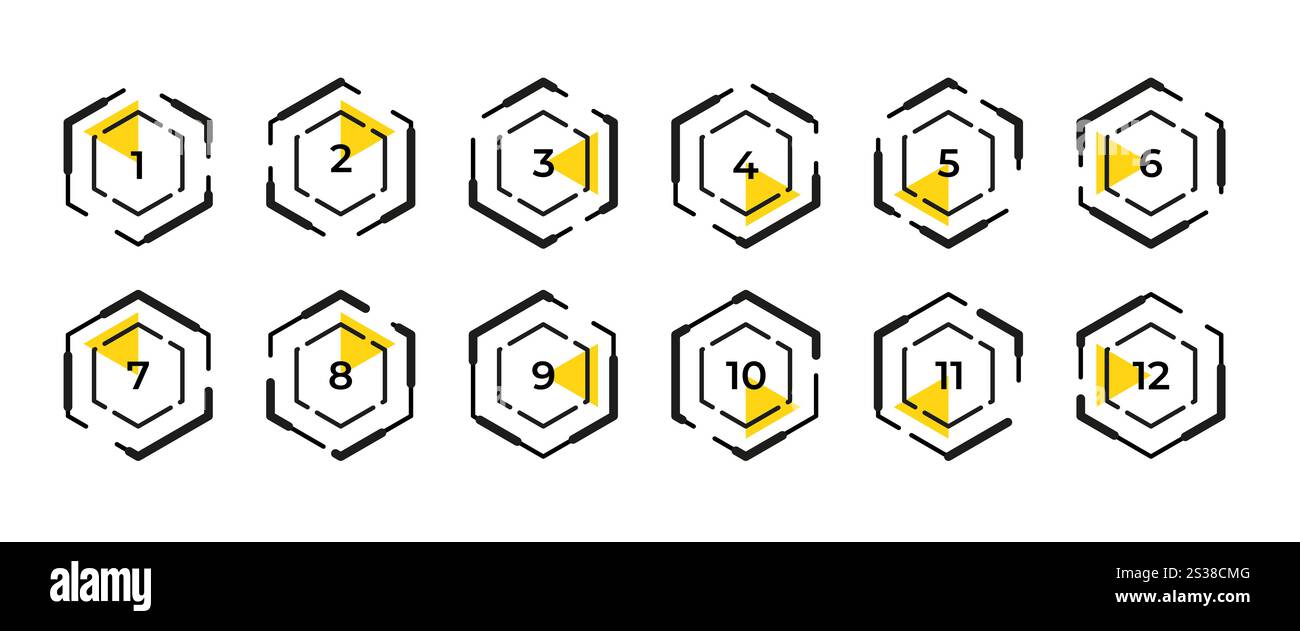 Set di punti elenco geometrici moderni Illustrazione Vettoriale