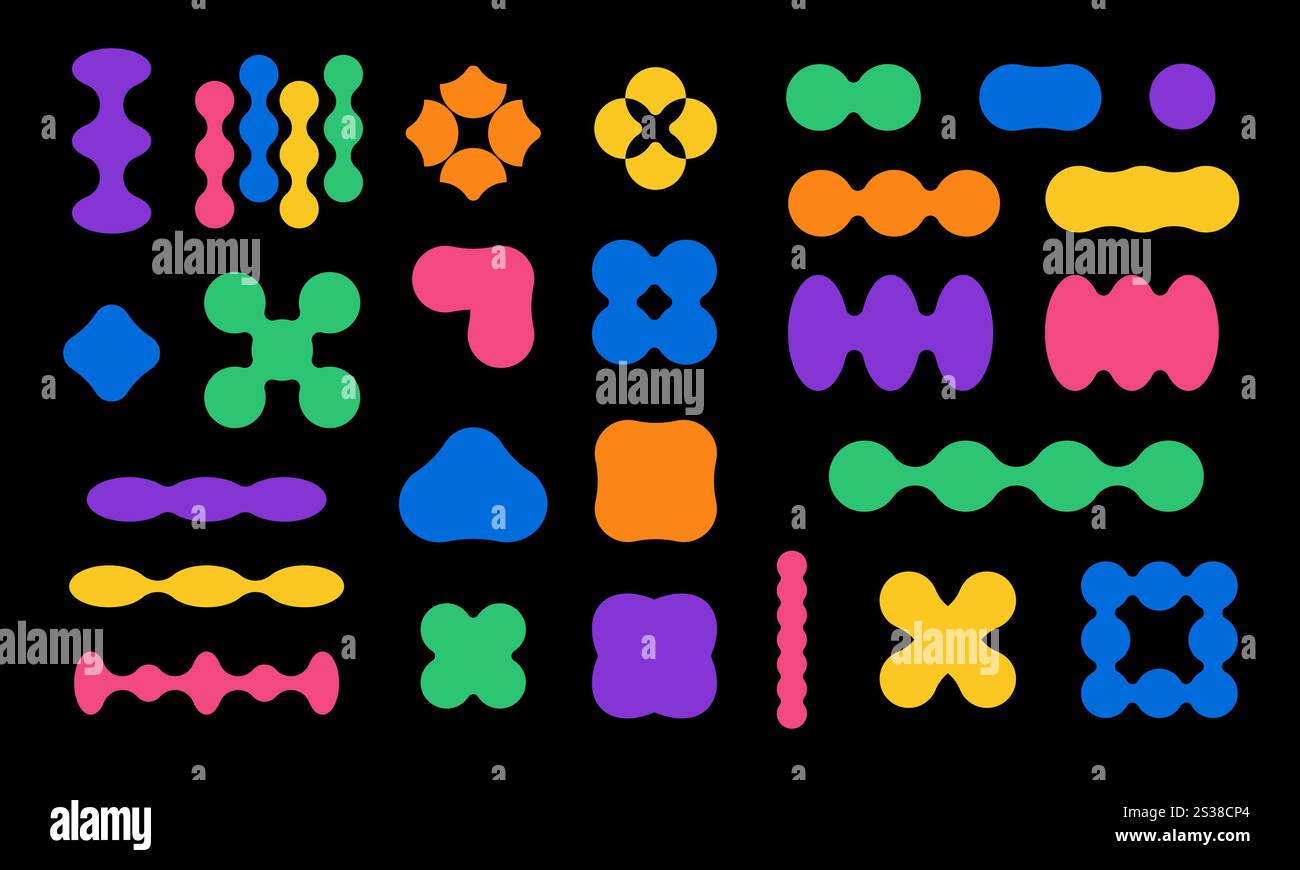 Set di elementi geometrici minimalistici astratti Illustrazione Vettoriale