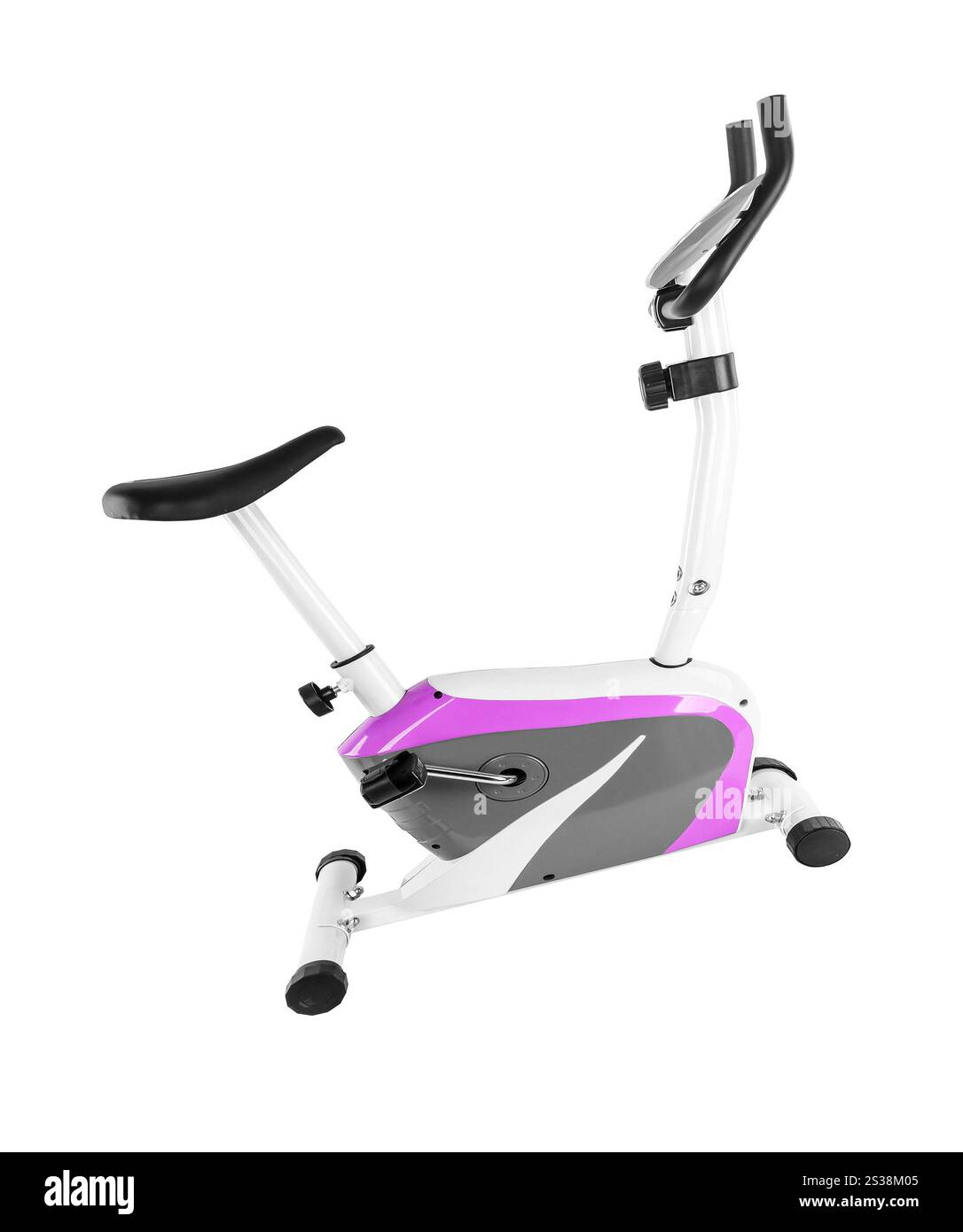 Cyclette isolata su sfondo bianco. Cyclette Foto Stock