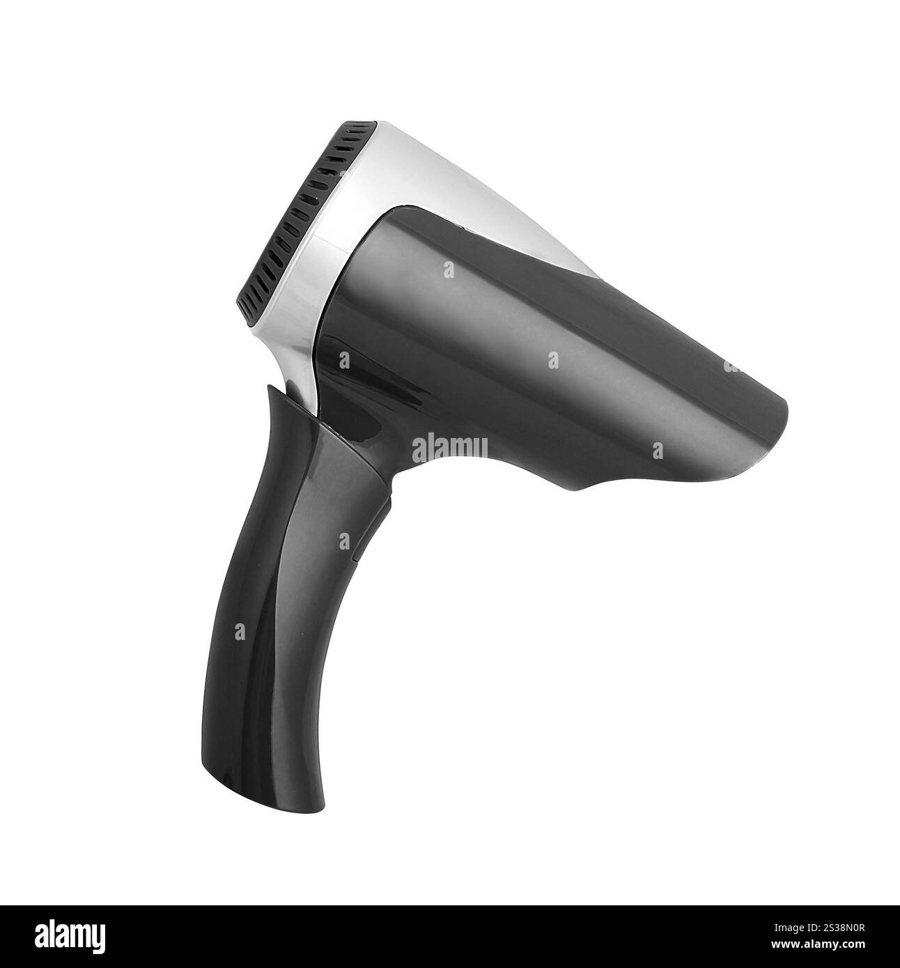 Asciugacapelli alla moda isolato su sfondo bianco. Asciugacapelli alla moda Foto Stock