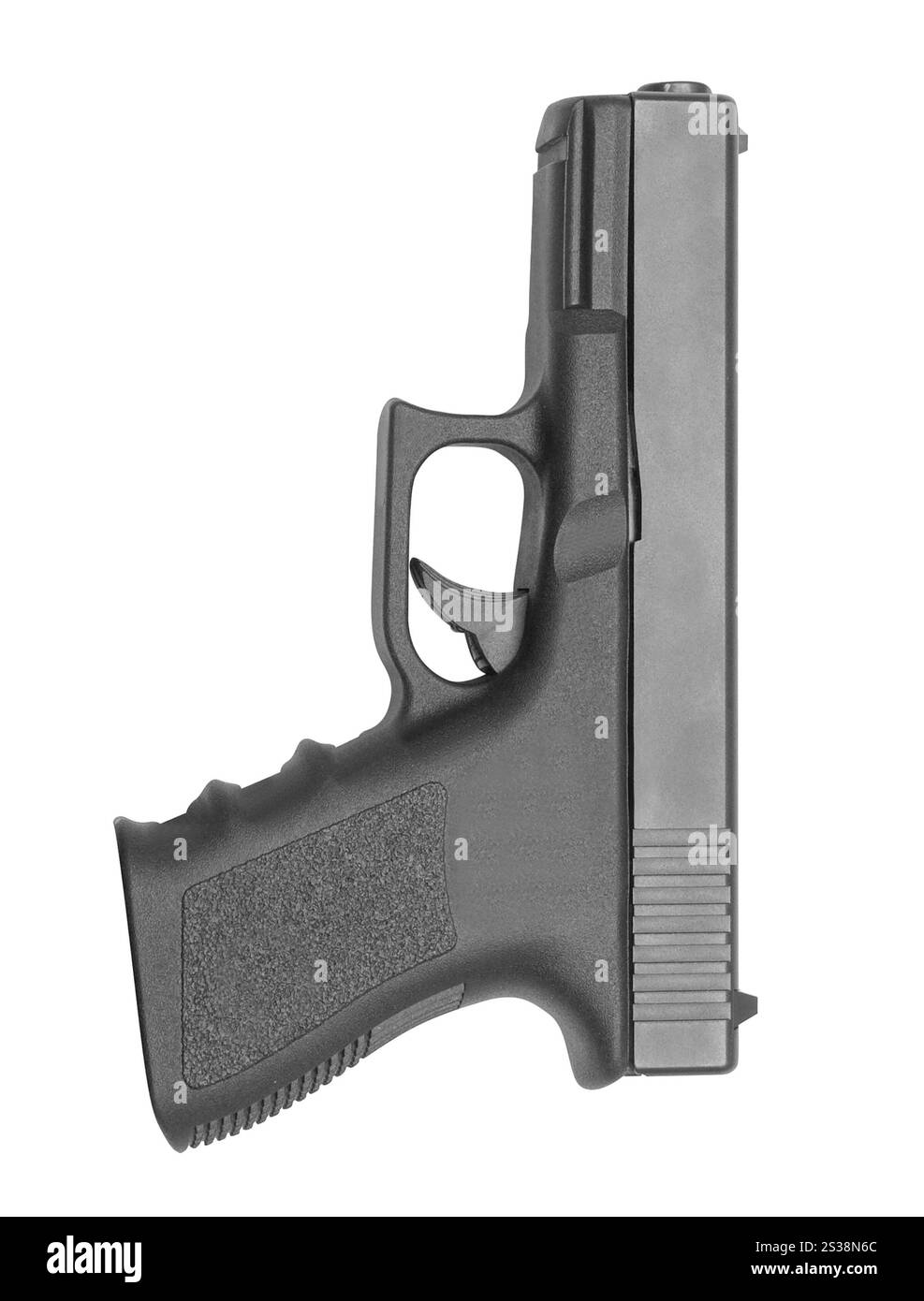 pistola manuale automatica su sfondo bianco. pistola manuale automatica Foto Stock