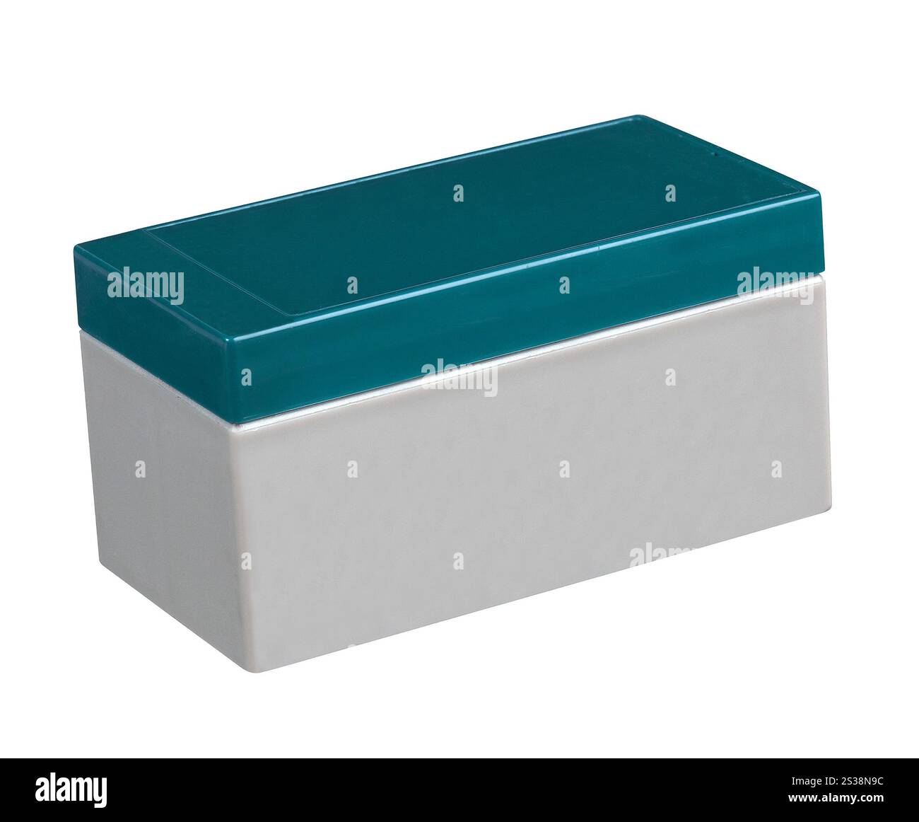 Contenitore di plastica vuoto isolato su sfondo bianco. Svuotare il contenitore di plastica per alimenti Foto Stock