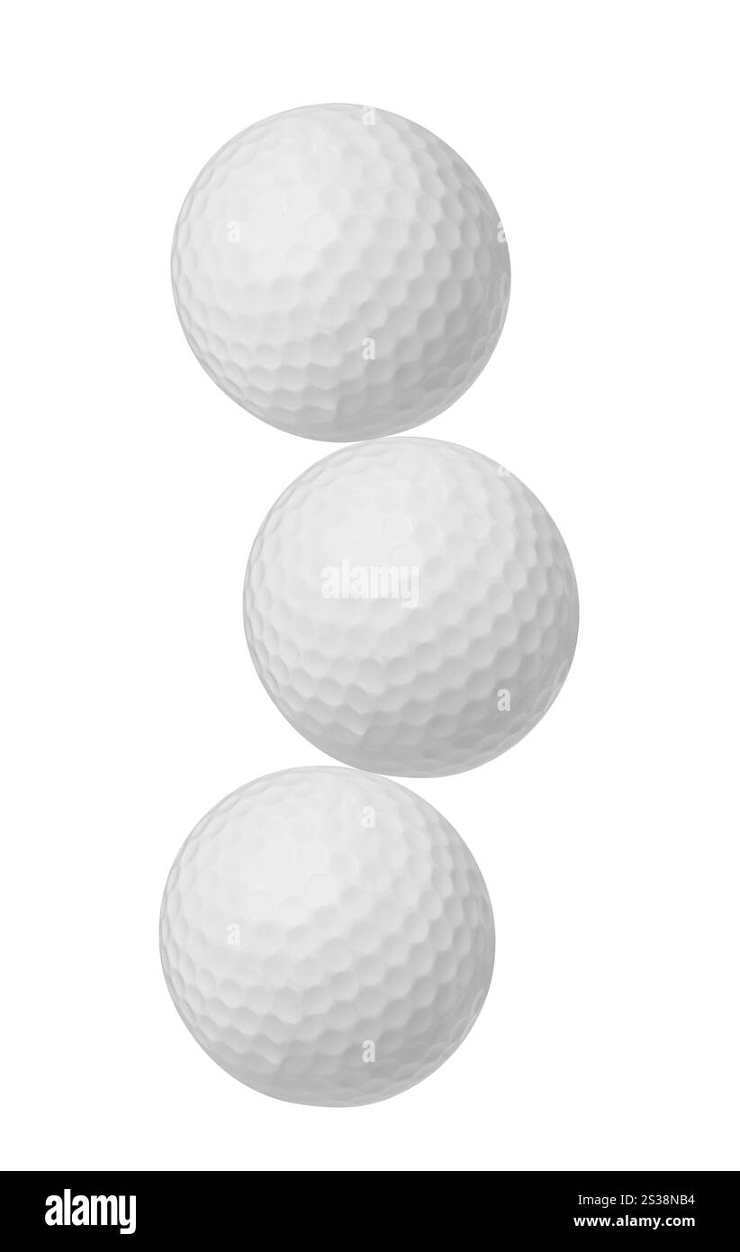 palline da golf isolate su sfondo bianco. palline da golf isolate Foto Stock