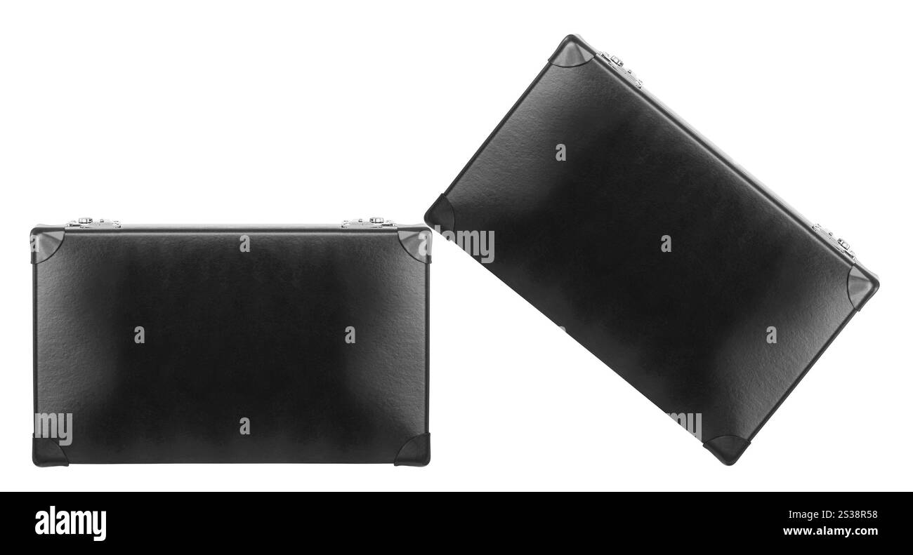 Contenitore in plastica nero isolato su bianco. Custodia in plastica nera Foto Stock