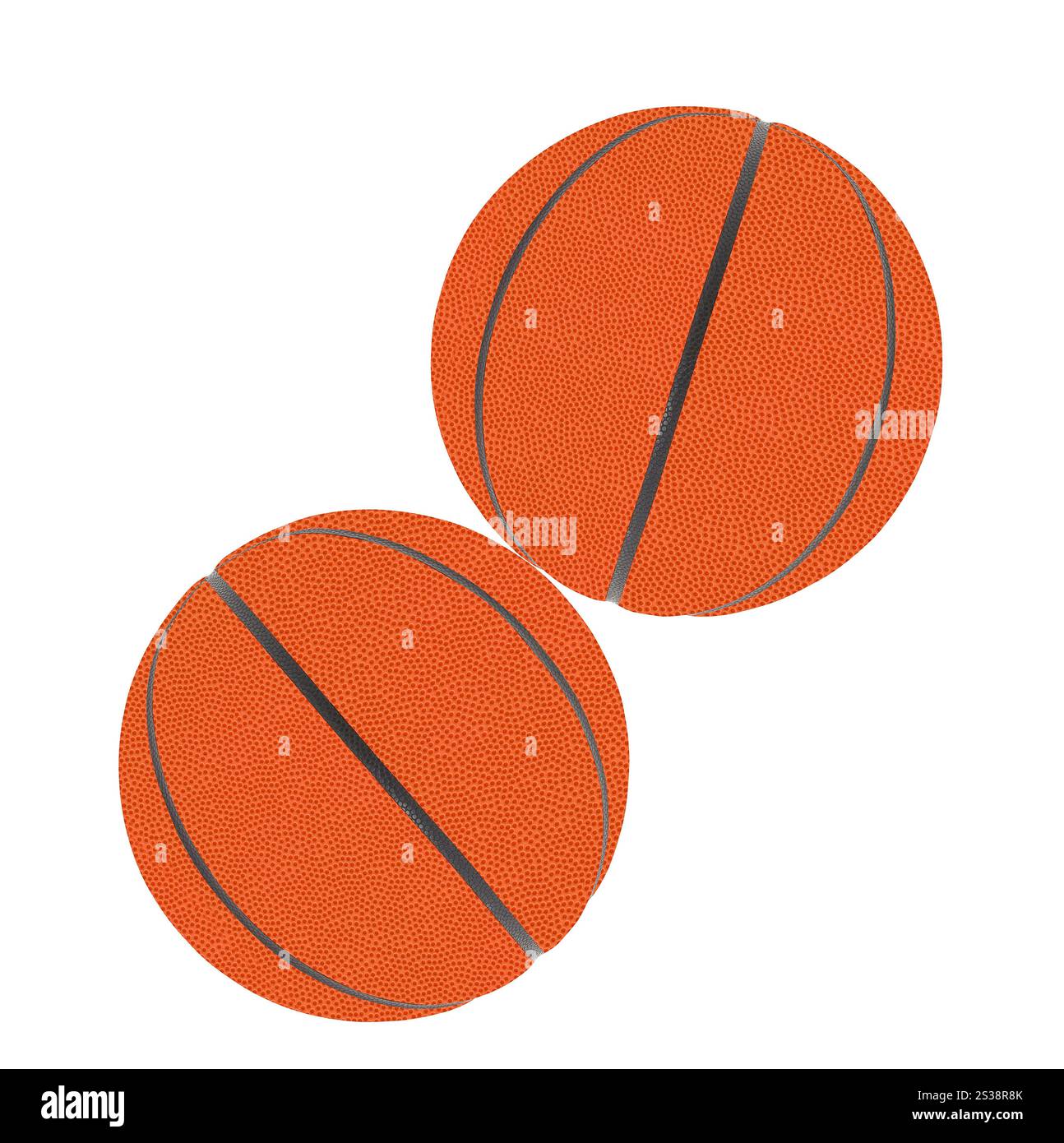 Palline da basket isolate su sfondo bianco. Palline da basket Foto Stock