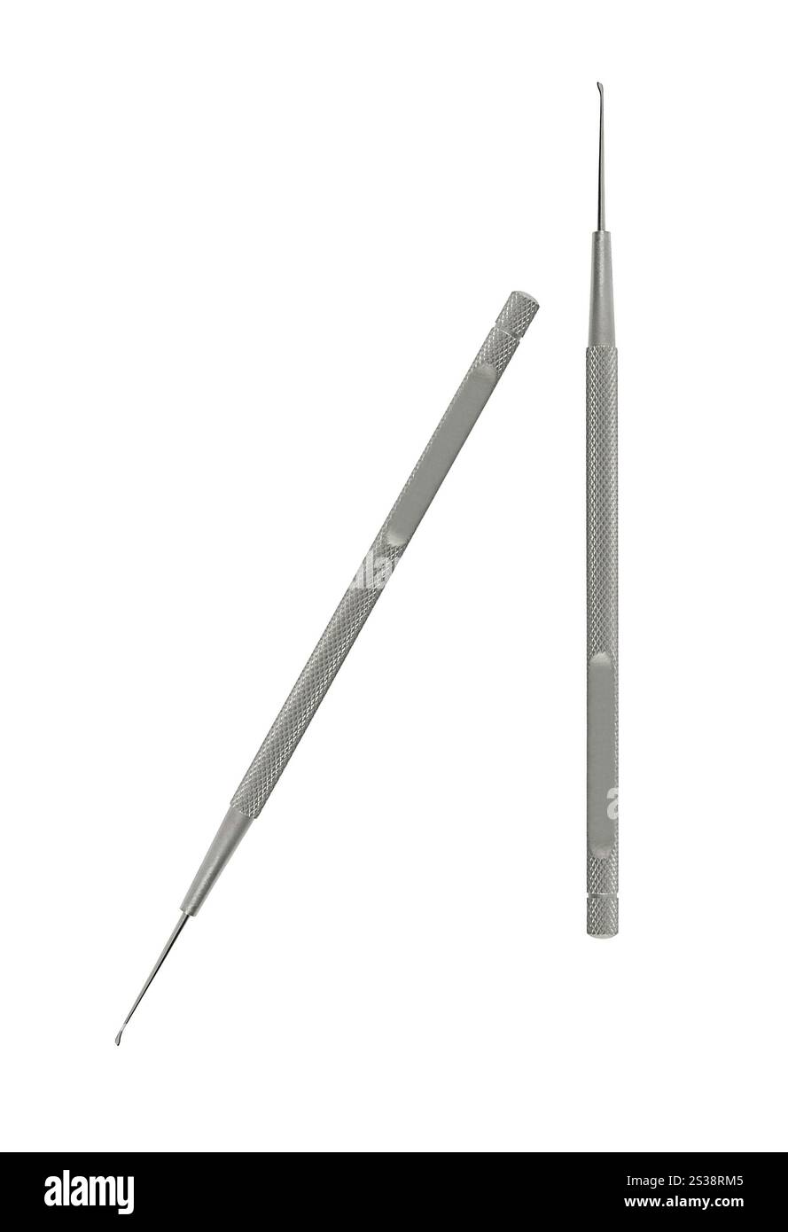 Set di attrezzature mediche in metallo per la cura dentale dei denti. attrezzature mediche in metallo strumenti per la cura dentale dei denti Foto Stock