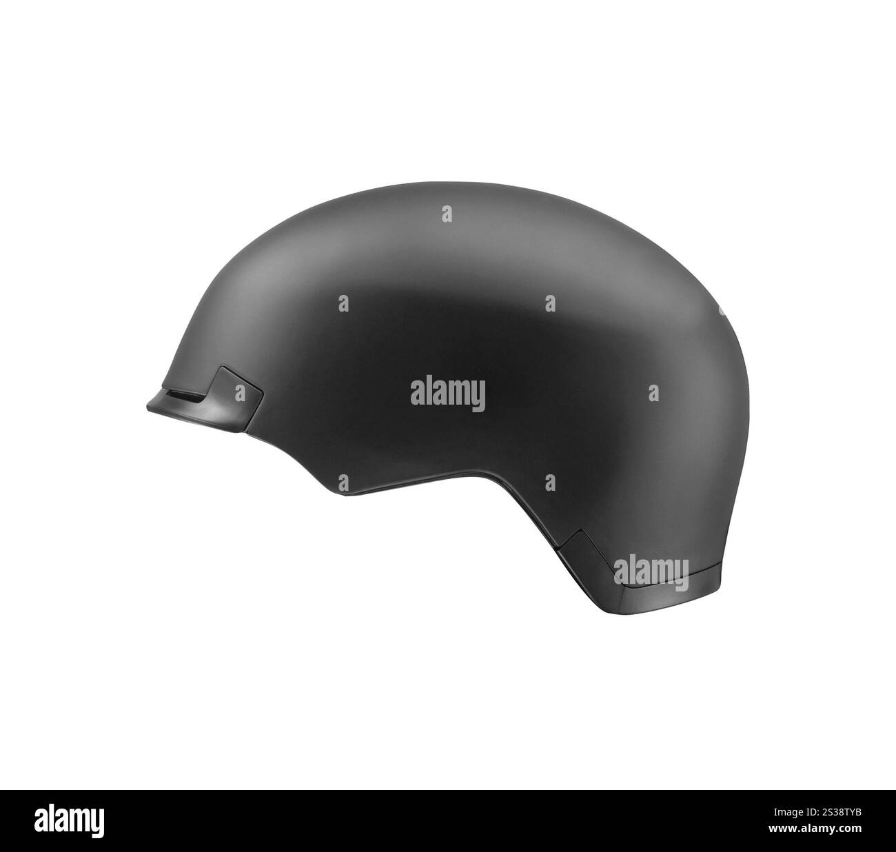 casco nero isolato su bianco Foto Stock