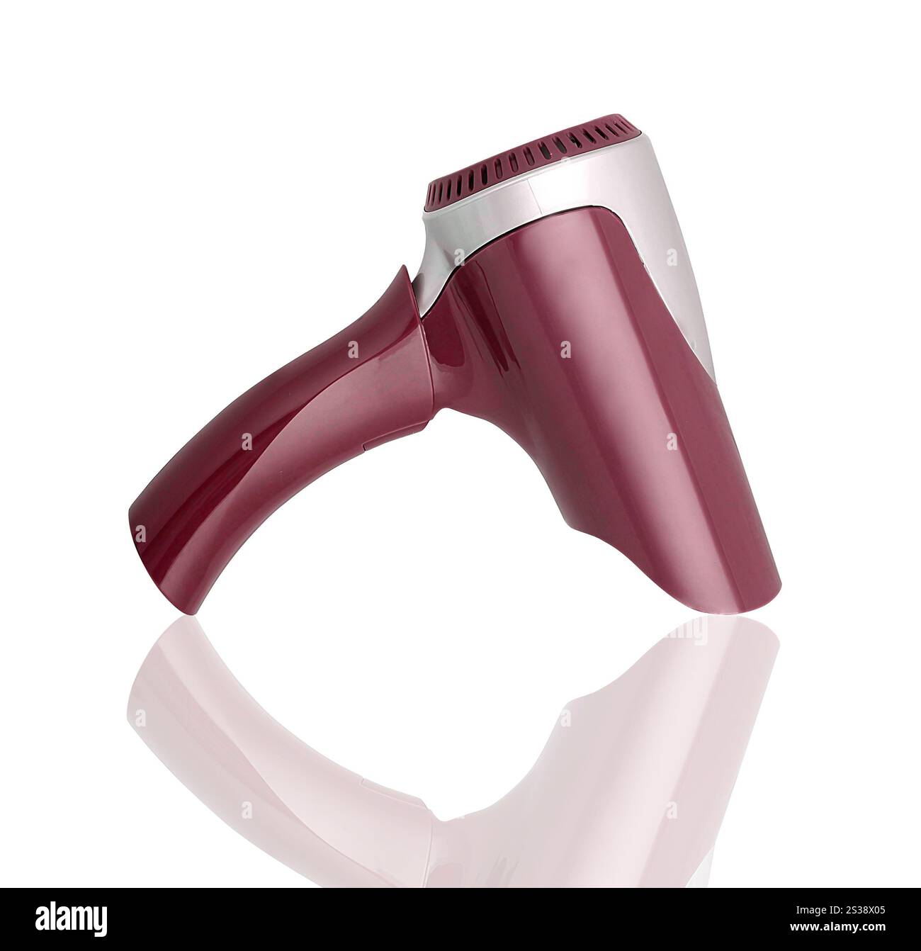 Asciugacapelli alla moda isolato su sfondo bianco. Asciugacapelli alla moda isolato Foto Stock