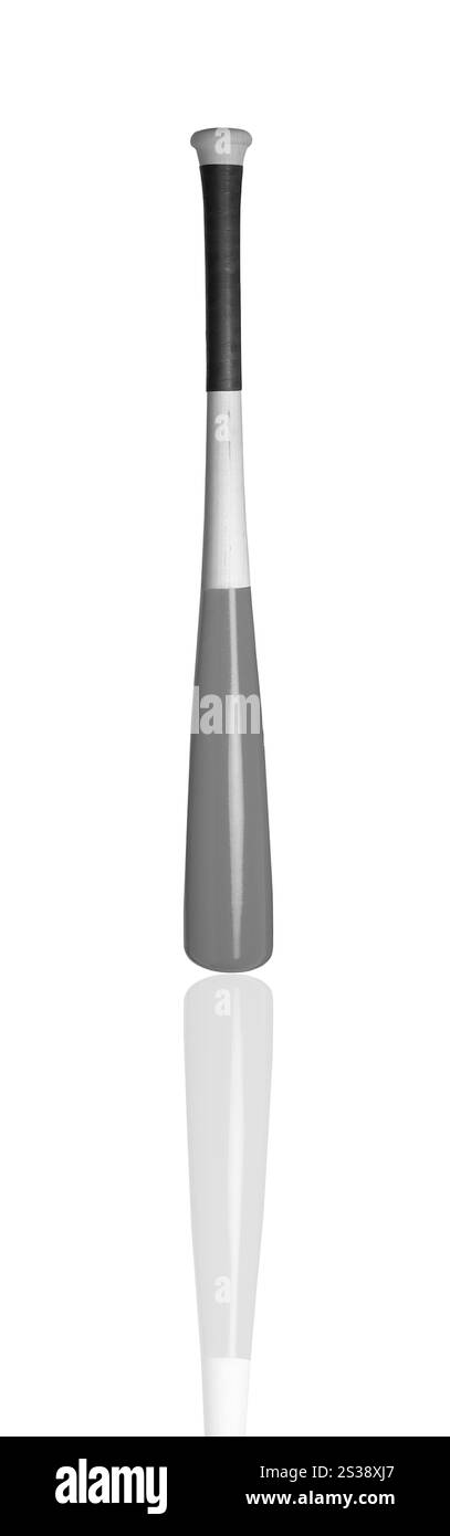 Sola mazza da baseball, isolato su sfondo bianco Foto Stock