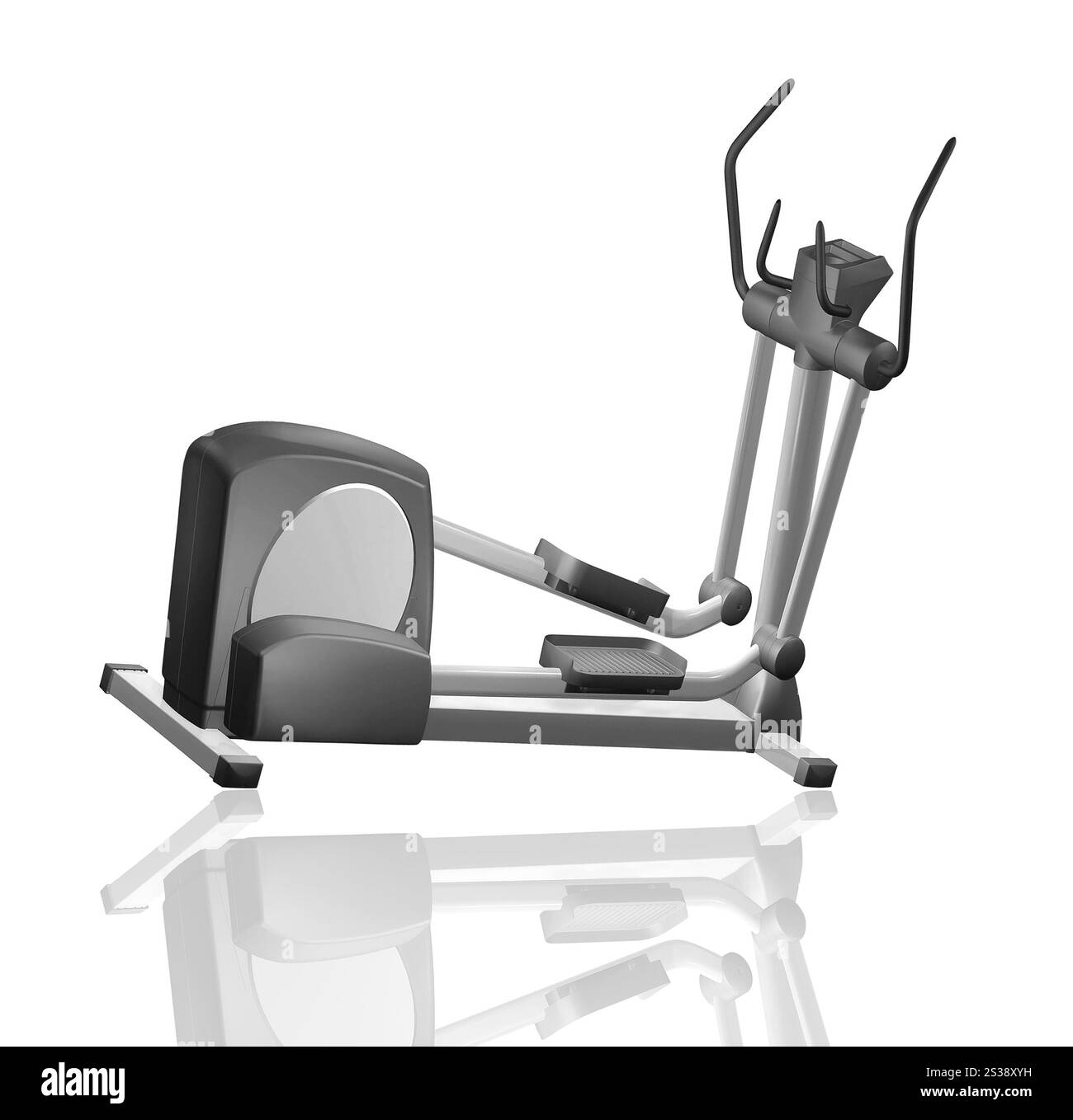 simulatore di sci isolato su sfondo bianco. simulatore di sci isolato Foto Stock