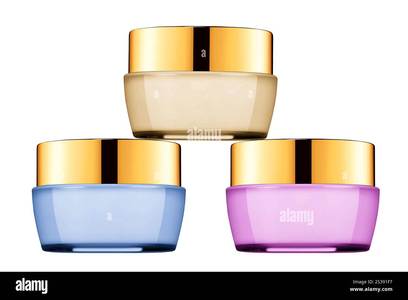 provette con crema facciale isolata su sfondo bianco. tubi con una crema per il viso Foto Stock