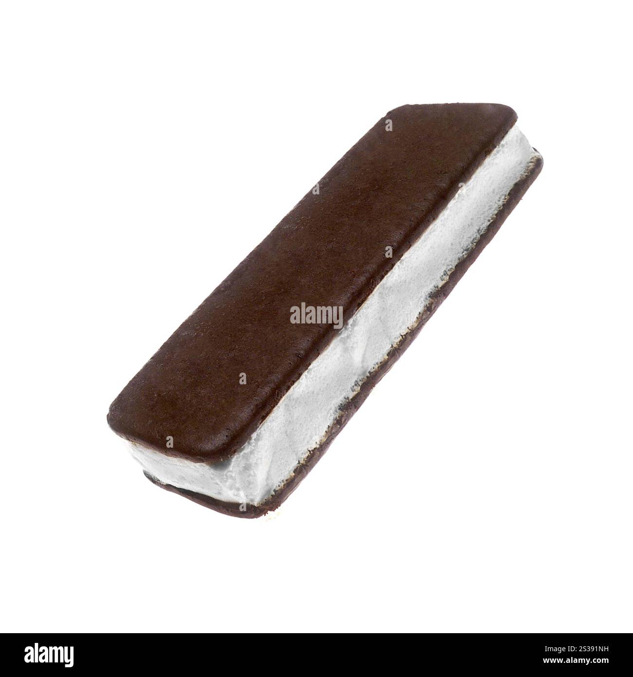 Ice Cream Sandwich isolato su sfondo bianco. Sandwich con gelato Foto Stock