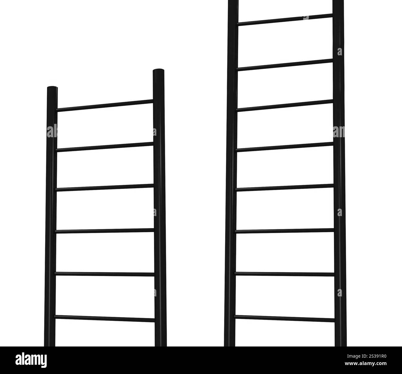 Due scale isolate su sfondo bianco Foto Stock