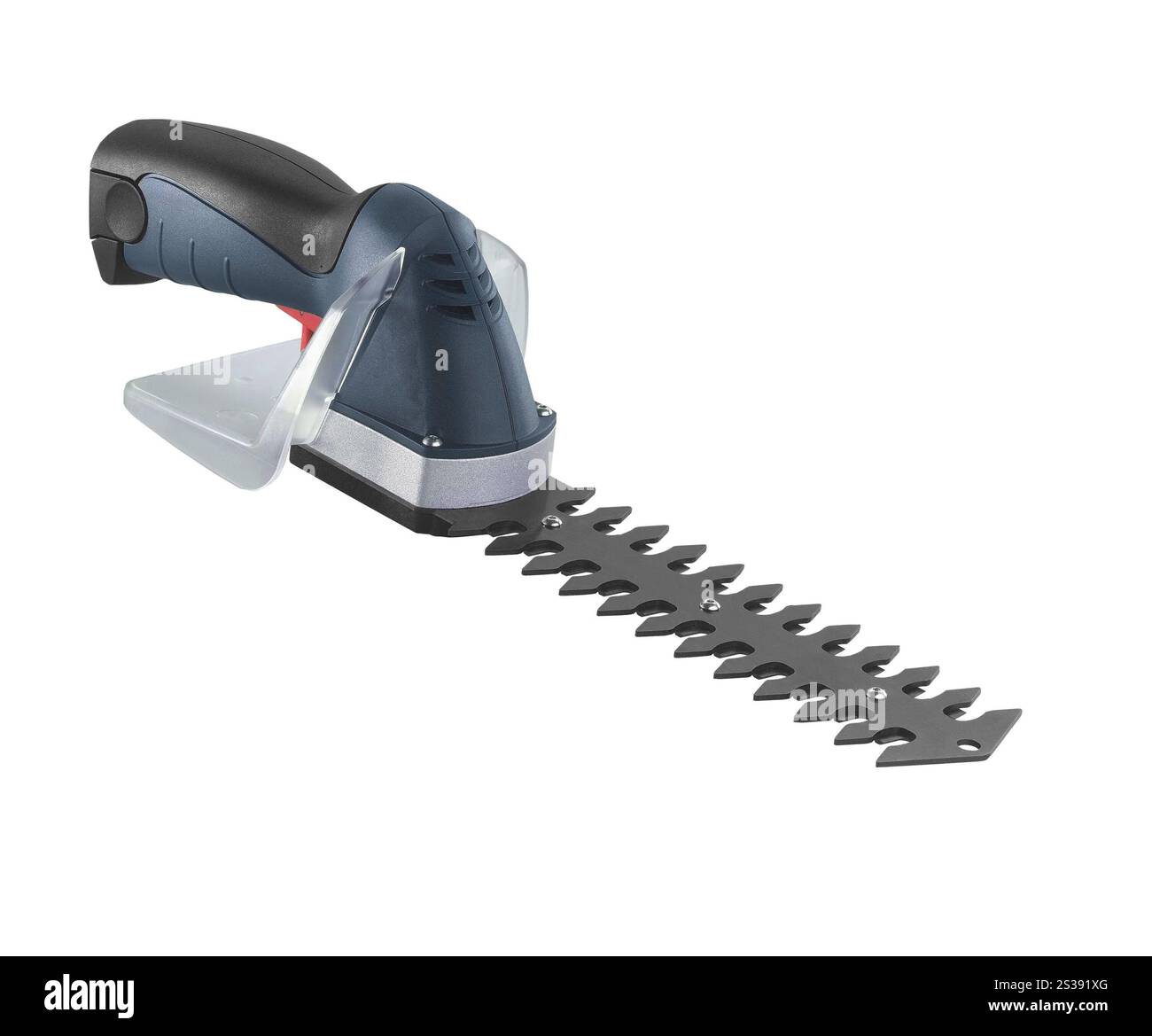 sega elettrica isolata su sfondo bianco. sega elettrica sotto lo sfondo bianco Foto Stock