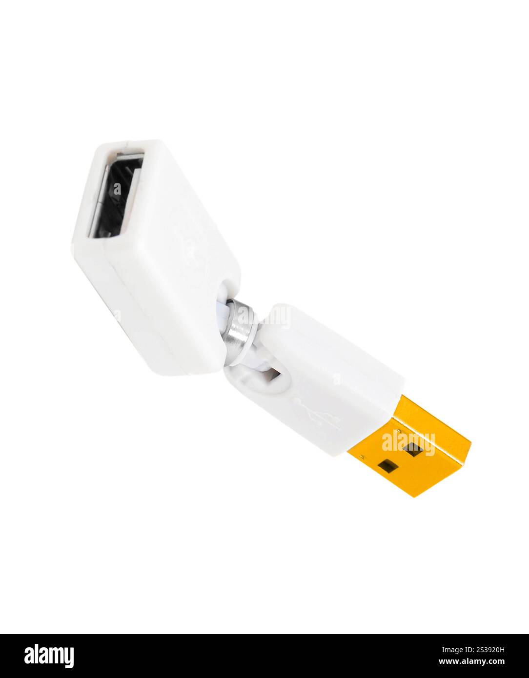 Adattatore USB isolato su sfondo bianco. Adattatore USB isolato su bianco Foto Stock