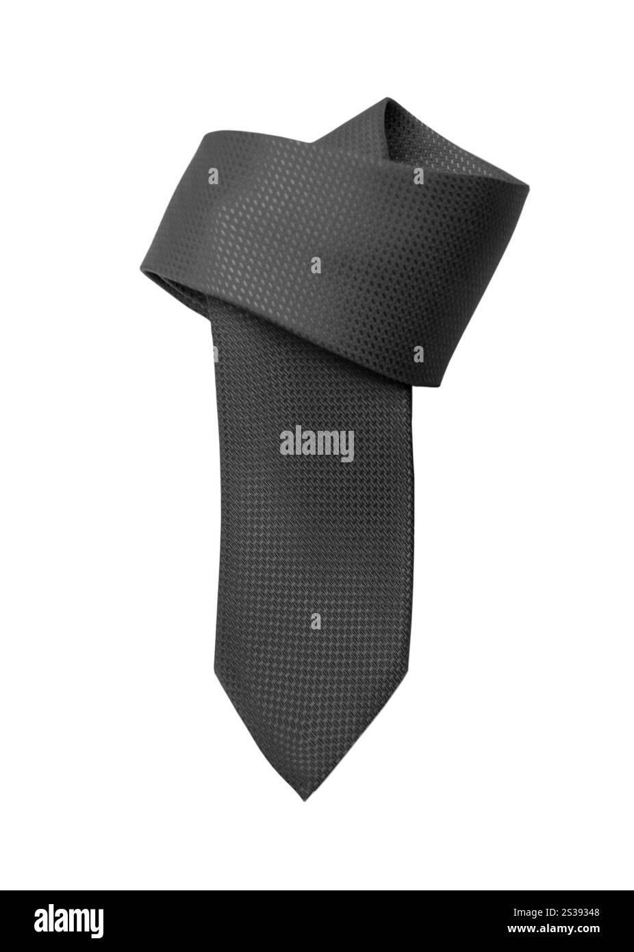Primo piano della cravatta nera su sfondo bianco Foto Stock