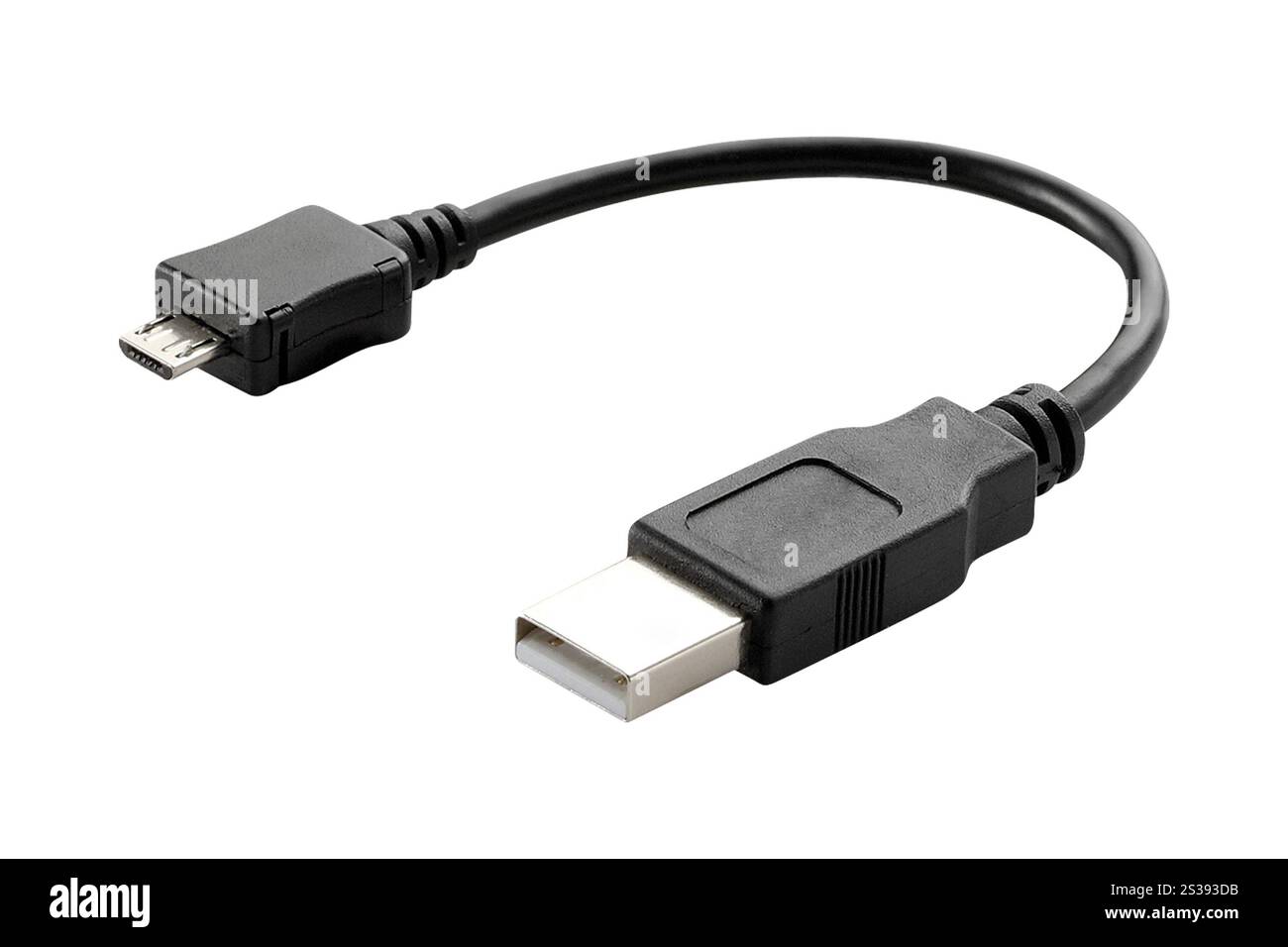 Connettore maschio per cavo USB isolato su bianco Foto Stock Connettore maschio per cavo USB isolato su bianco Foto Stock