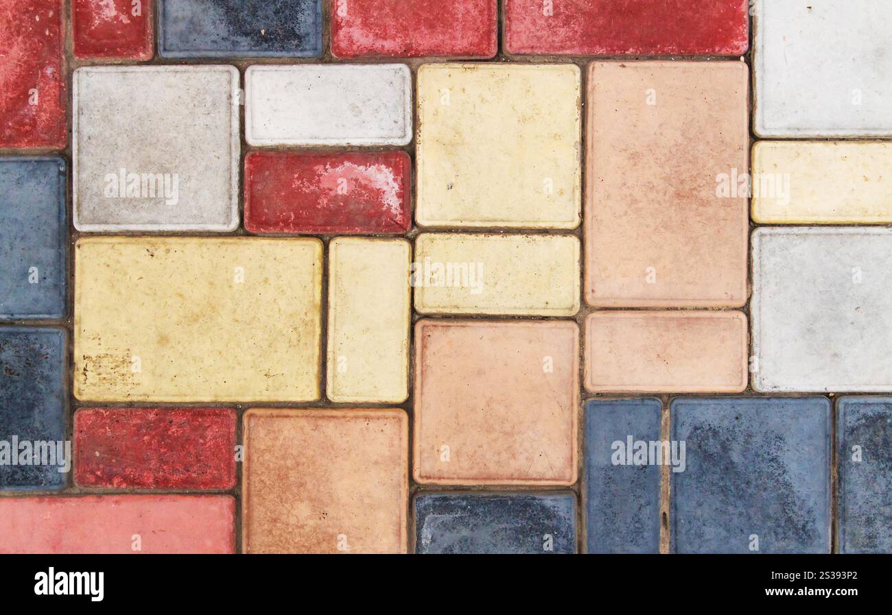 Consistenza delle piastrelle multicolore marrone primo piano Foto Stock