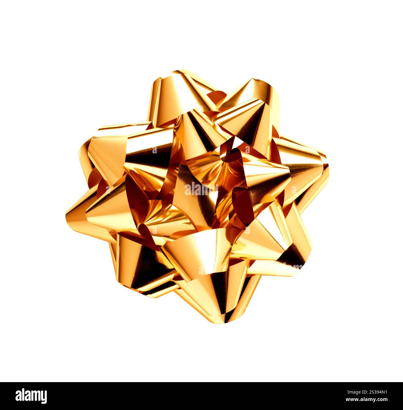 Yellow Bow isolato sul bianco Foto Stock