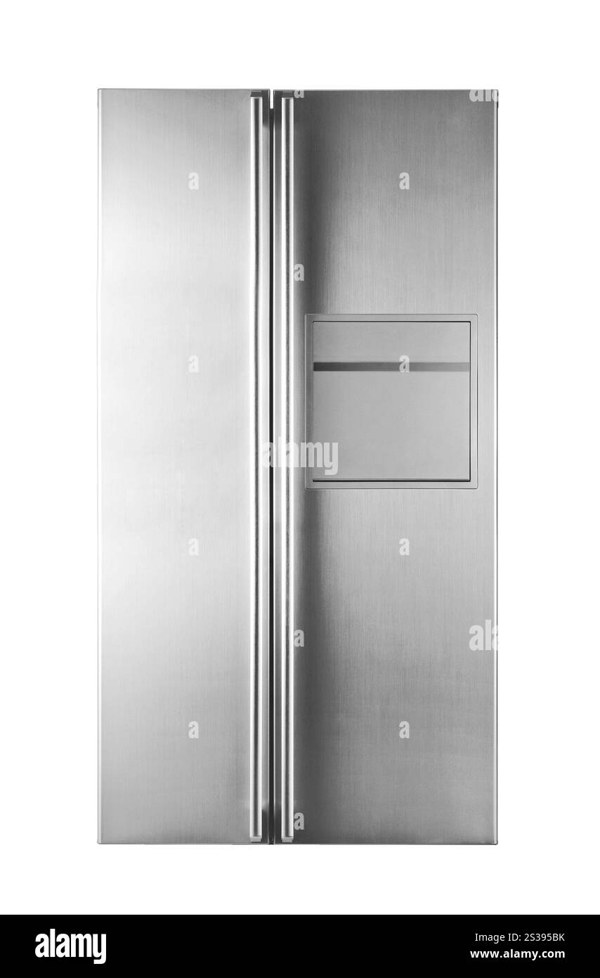 Moderno frigorifero isolato di colore bianco Foto Stock