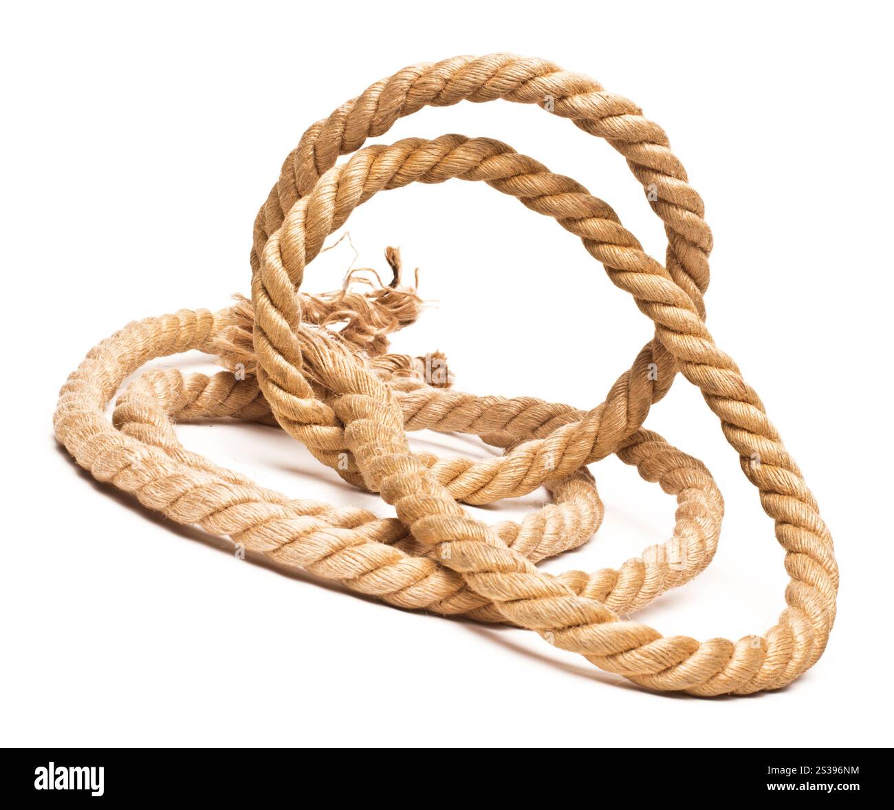 nave corda e nodo isolati su bianco Foto Stock
