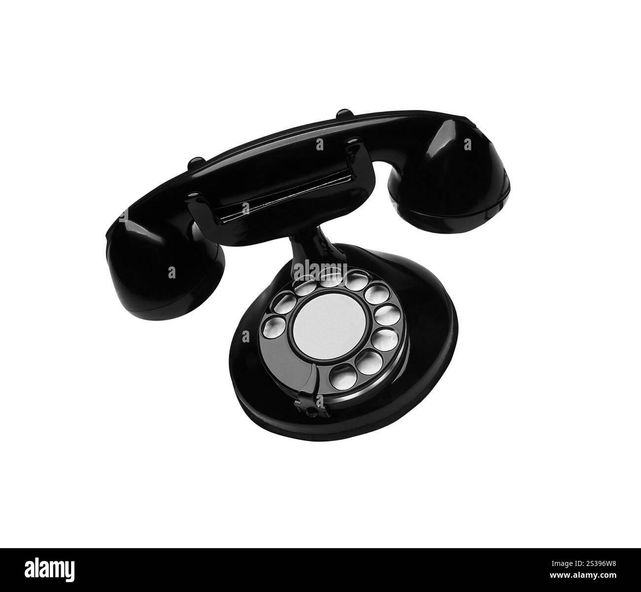 Telefono vecchio stile isolato su sfondo bianco Foto Stock