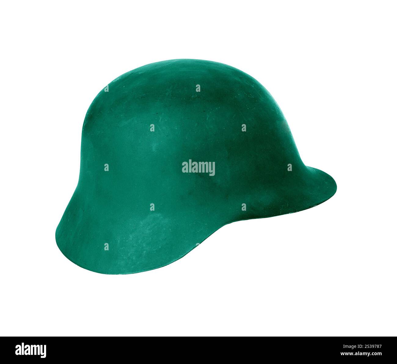 Vecchio casco sovietico isolato sul bianco Foto Stock