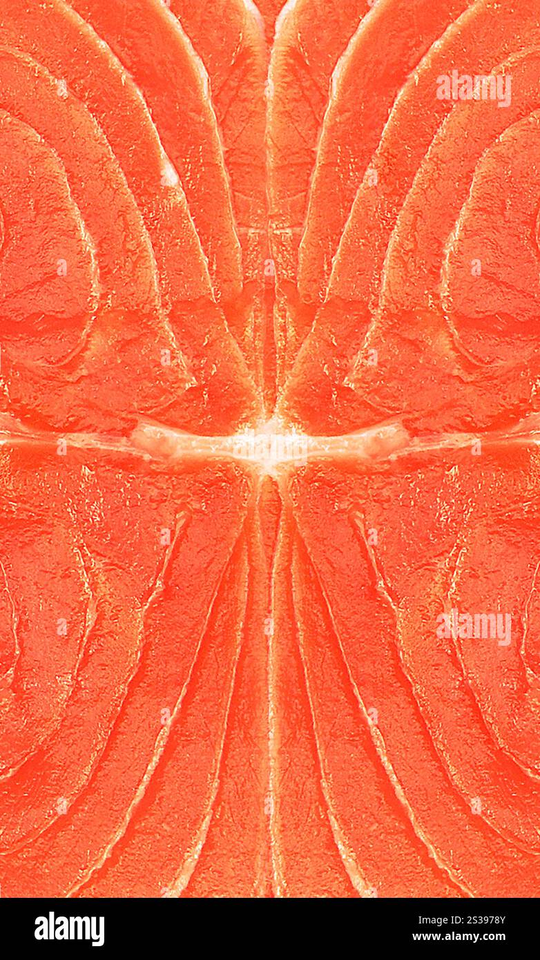 Rosso Salmone crudo alimenti per pesci Foto Stock