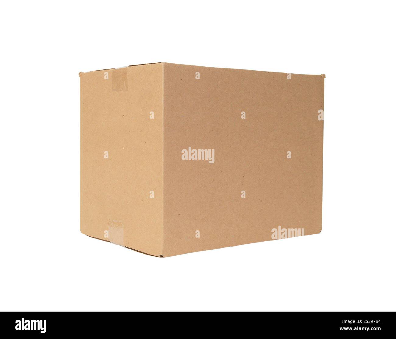 Scatola di cartone isolato su bianco Foto Stock
