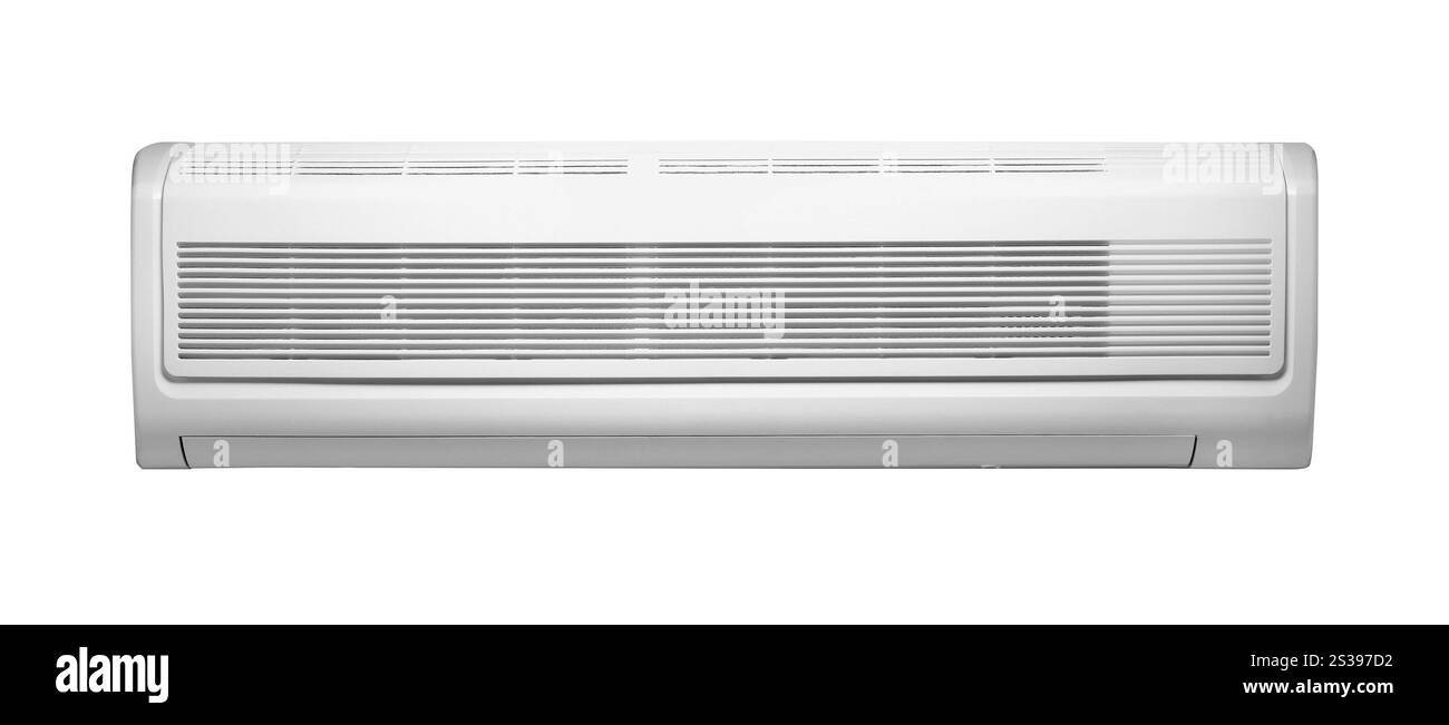 condizionatore d'aria isolato su bianco Foto Stock