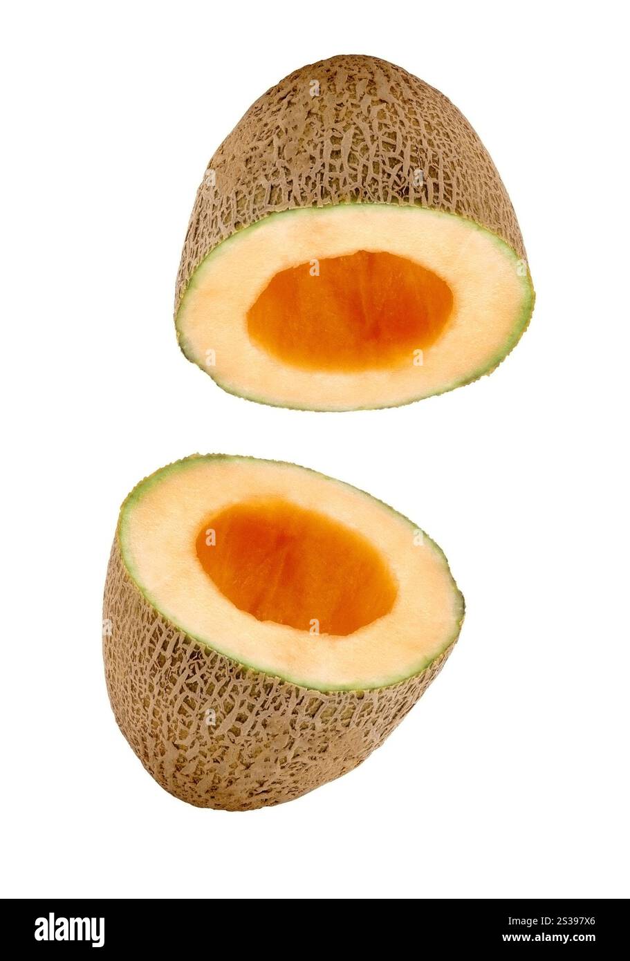melone cantaloupe isolato su sfondo bianco. melone cantaloupe isolato Foto Stock