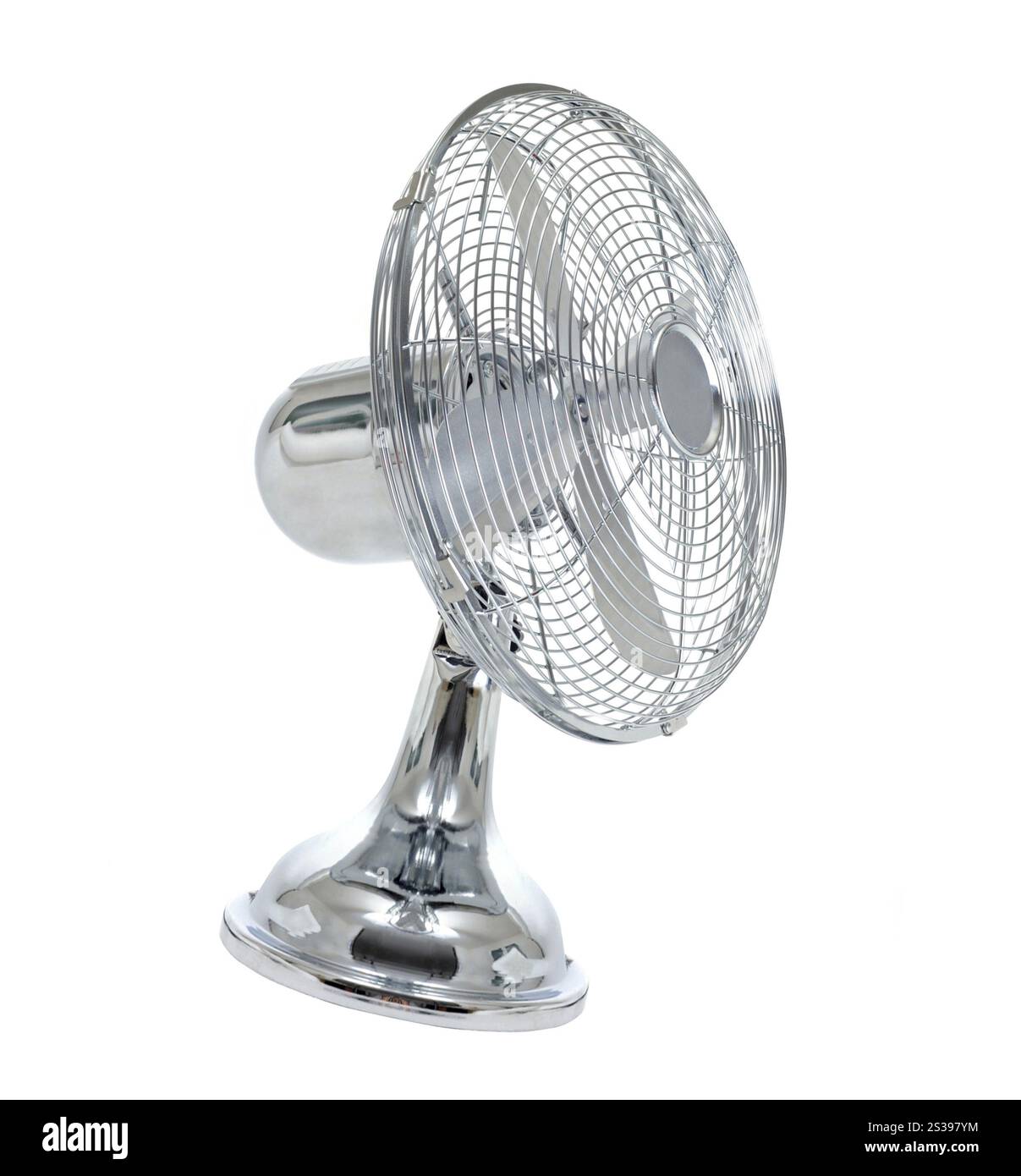 ventilatore vintage isolato su sfondo bianco. fan d'epoca Foto Stock