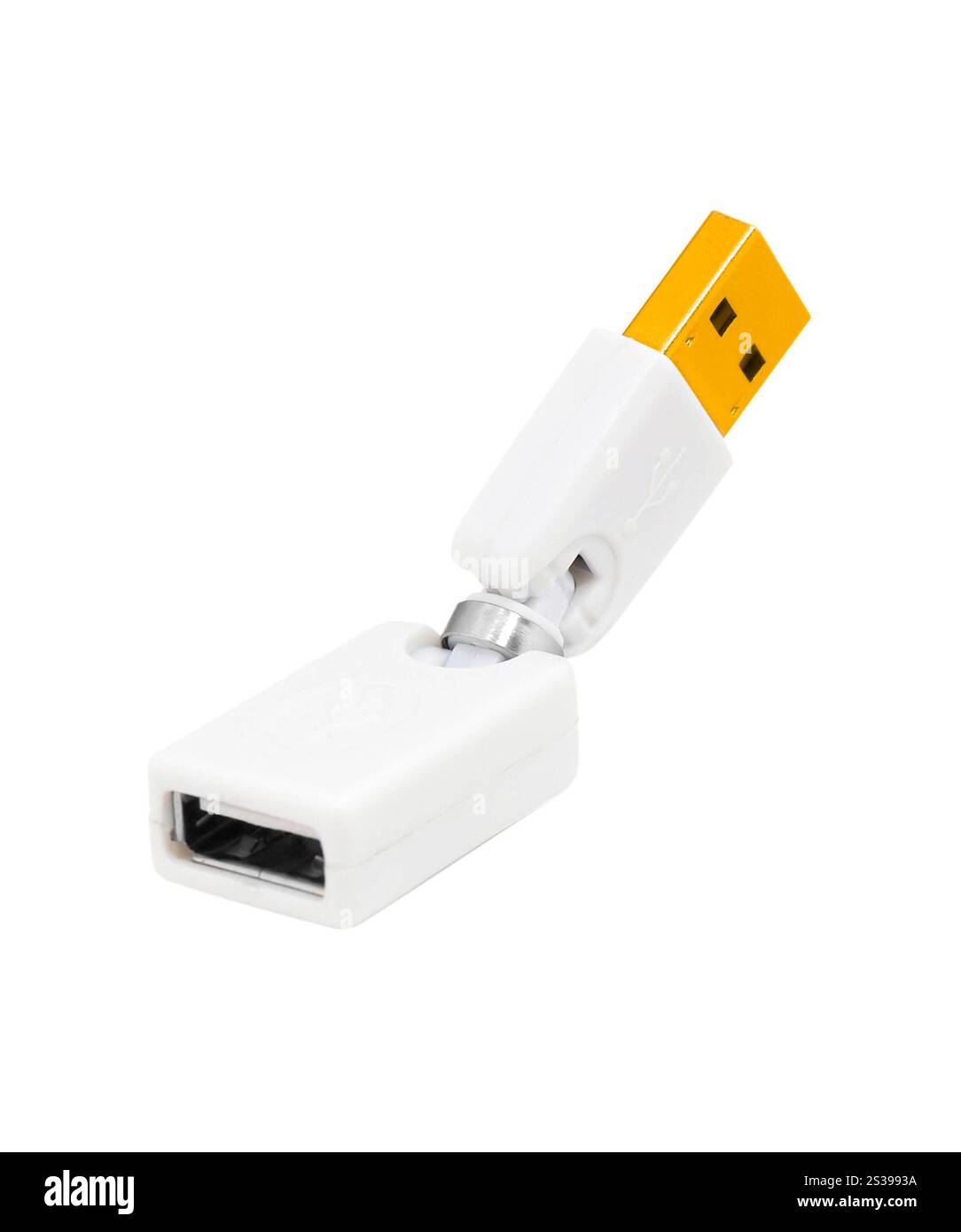 Adattatore USB isolato su sfondo bianco. Adattatore USB isolato su bianco Foto Stock