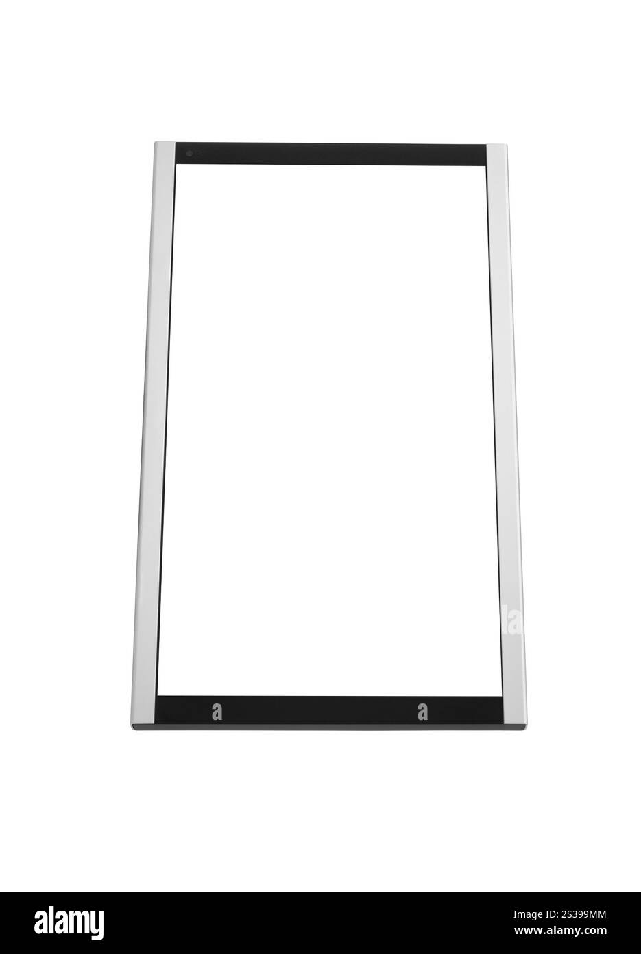 Immagine laterale dello schermo tv al plasma isolata su bianco Foto Stock