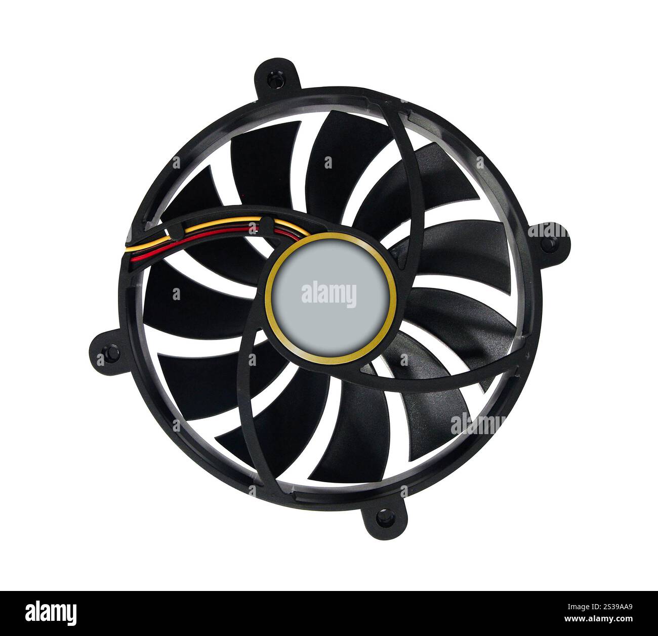 Ventola del computer isolata su un bianco. Ventola del computer Foto Stock