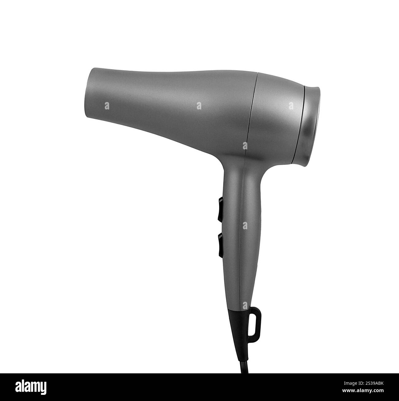 Asciugacapelli alla moda isolato su sfondo bianco. Asciugacapelli alla moda Foto Stock