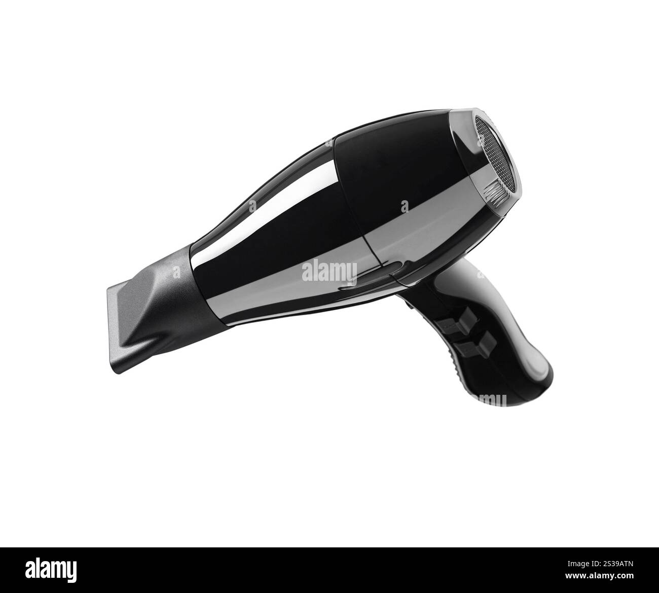 asciugacapelli isolato su sfondo bianco. asciugacapelli isolato su bianco Foto Stock