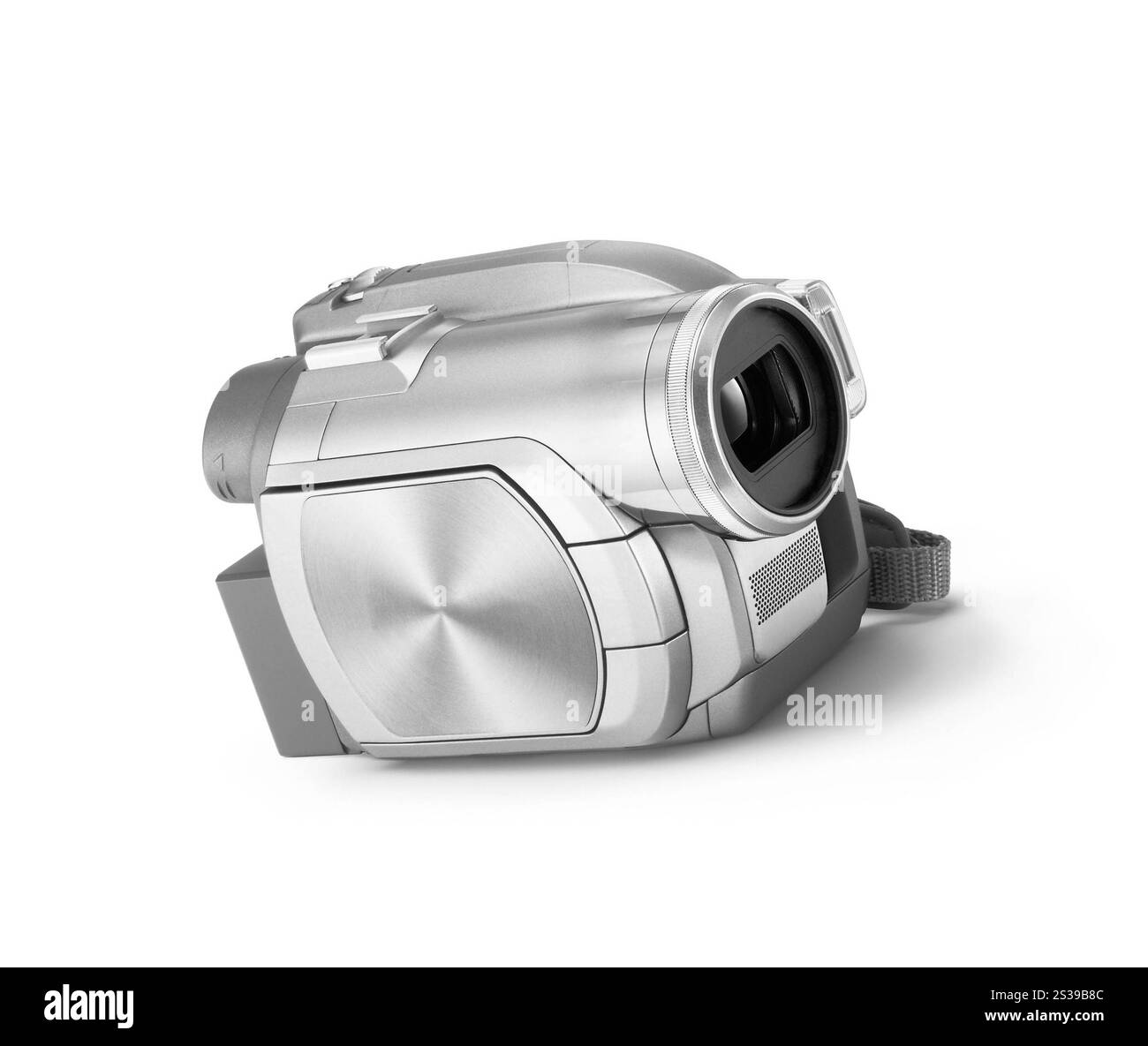 Videocamera isolata su sfondo bianco. Videocamera Foto Stock