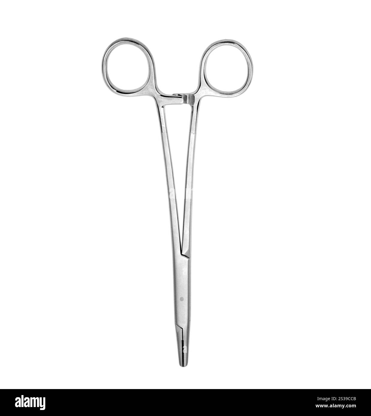 Forbici mediche isolate su sfondo bianco. Forbici mediche Foto Stock