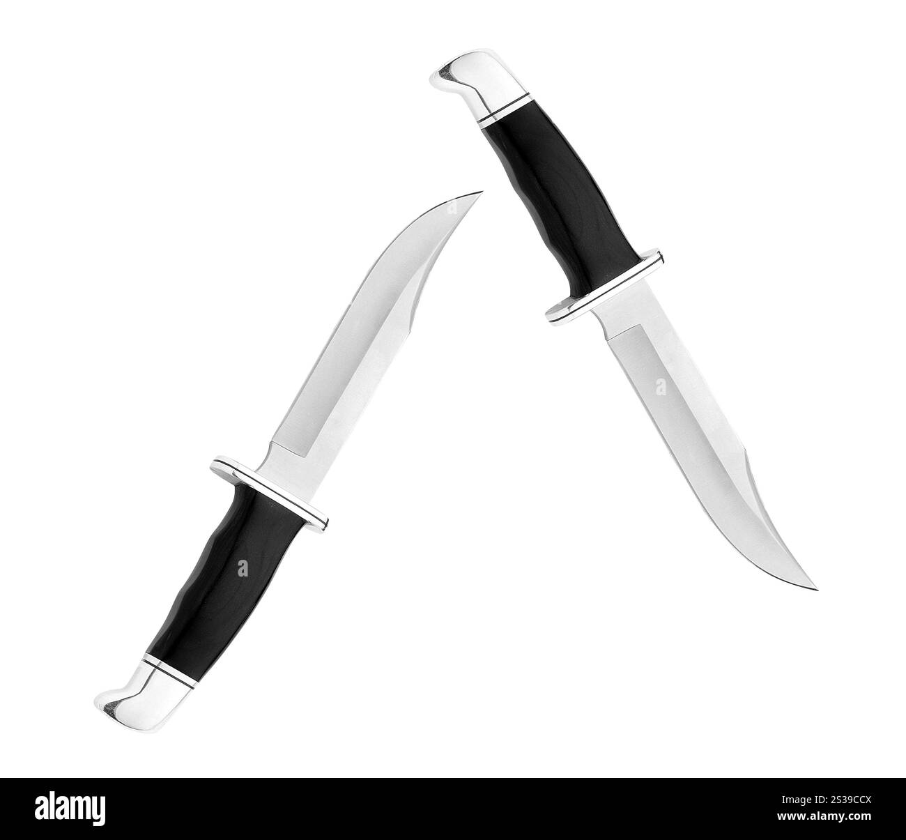 hunter combat coltello fatto a mano isolato. coltello isolato Foto Stock