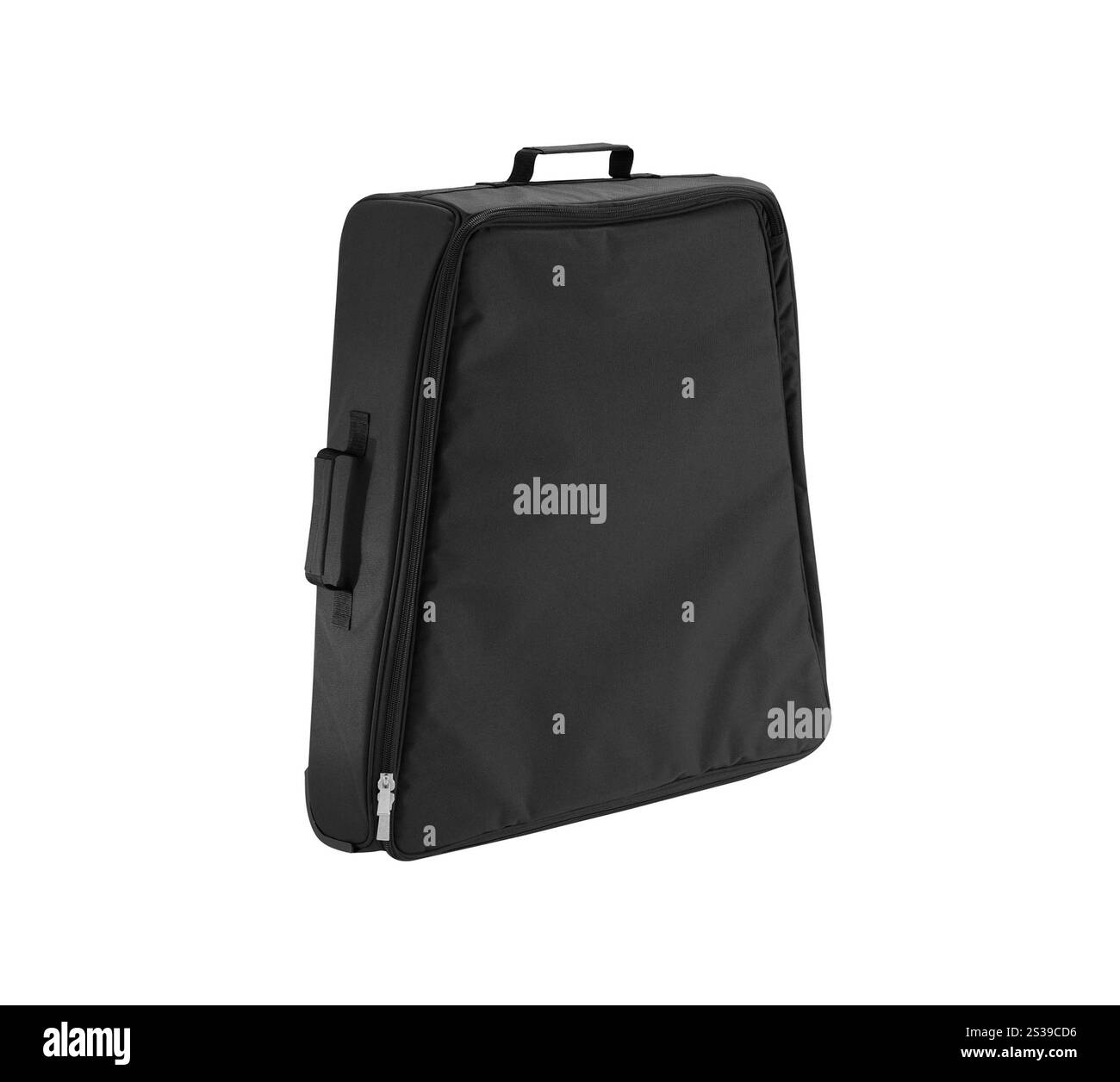 Valigetta nera isolata su sfondo bianco. Valigetta nera Foto Stock
